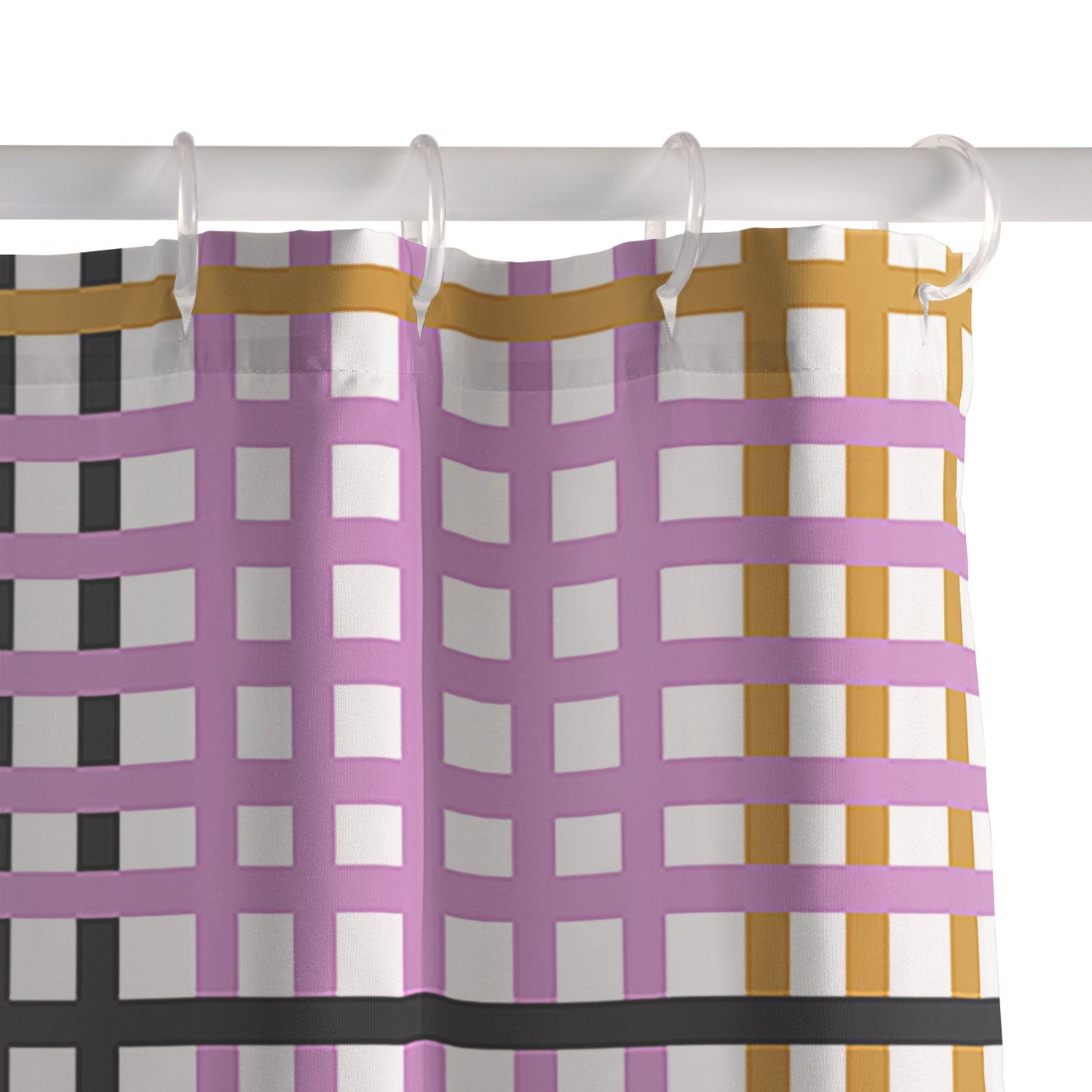 Mirimo Multicolor Gingham Grid Shower Curtain