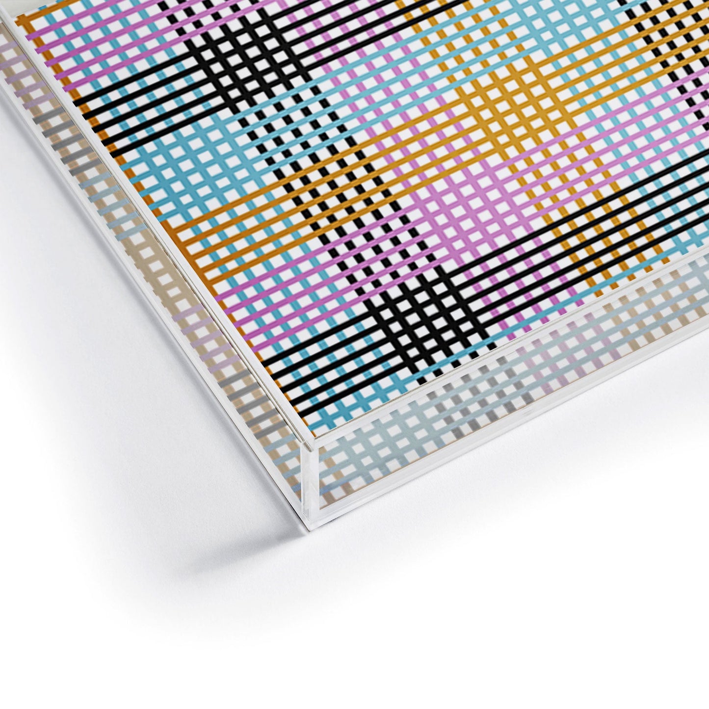 Mirimo Multicolor Gingham Grid Acrylic Tray