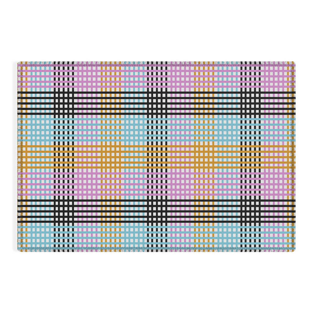 Mirimo Multicolor Gingham Grid Outdoor Rug