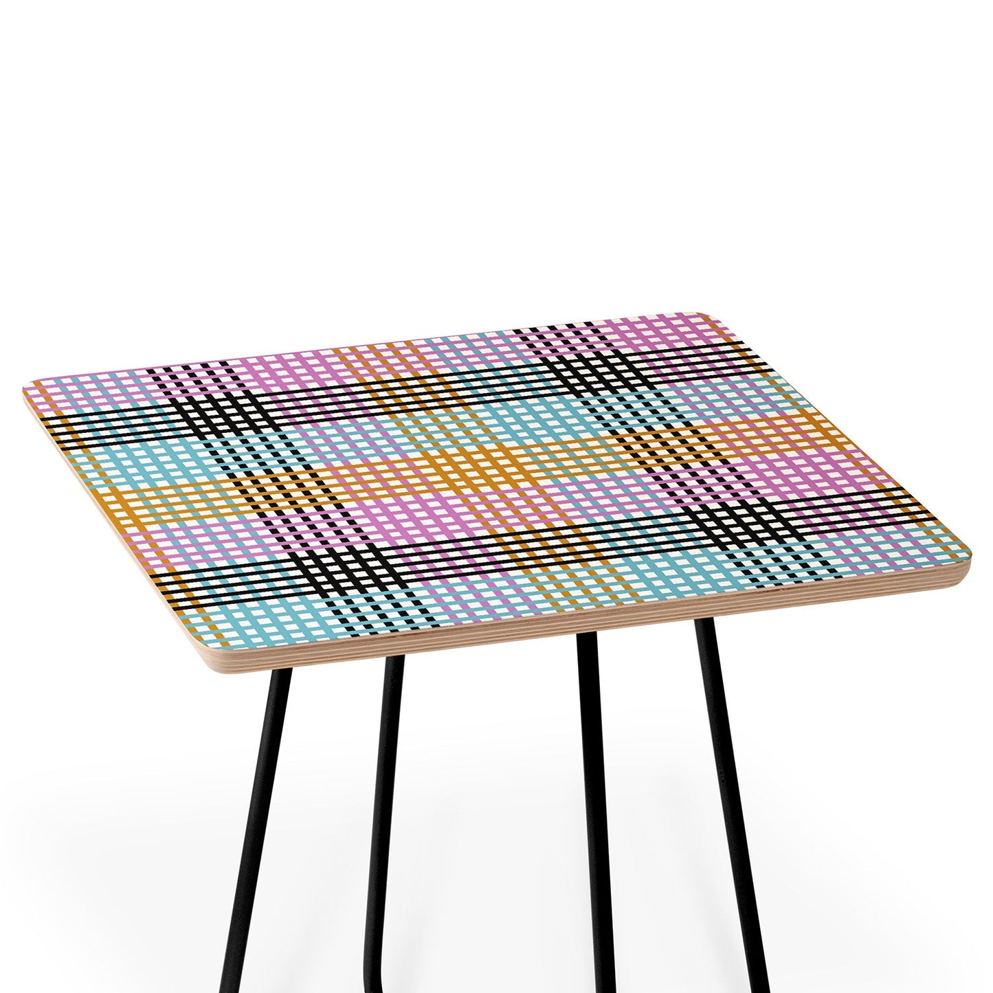 Mirimo Multicolor Gingham Grid Side Table