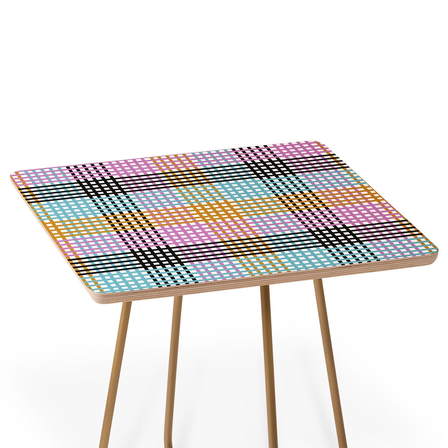 Mirimo Multicolor Gingham Grid Side Table