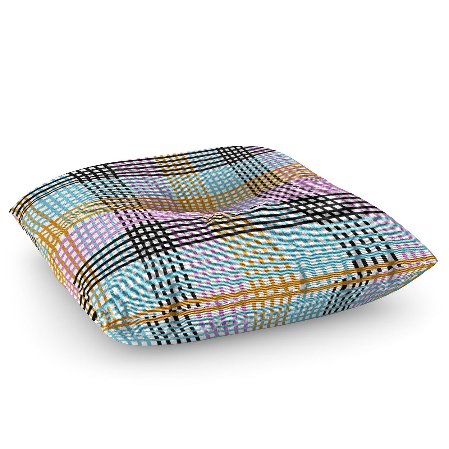 Mirimo Multicolor Gingham Grid Floor Pillow Square