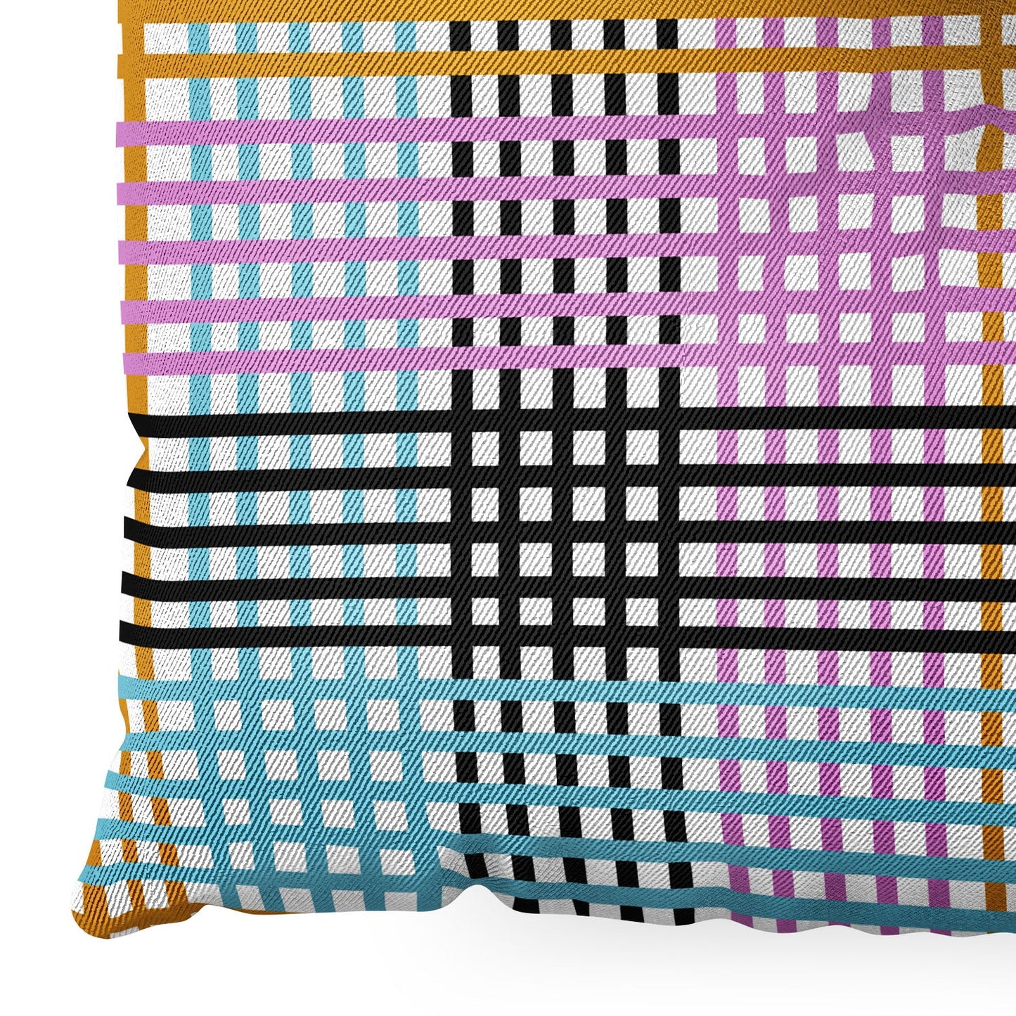 Mirimo Multicolor Gingham Grid Floor Pillow Square