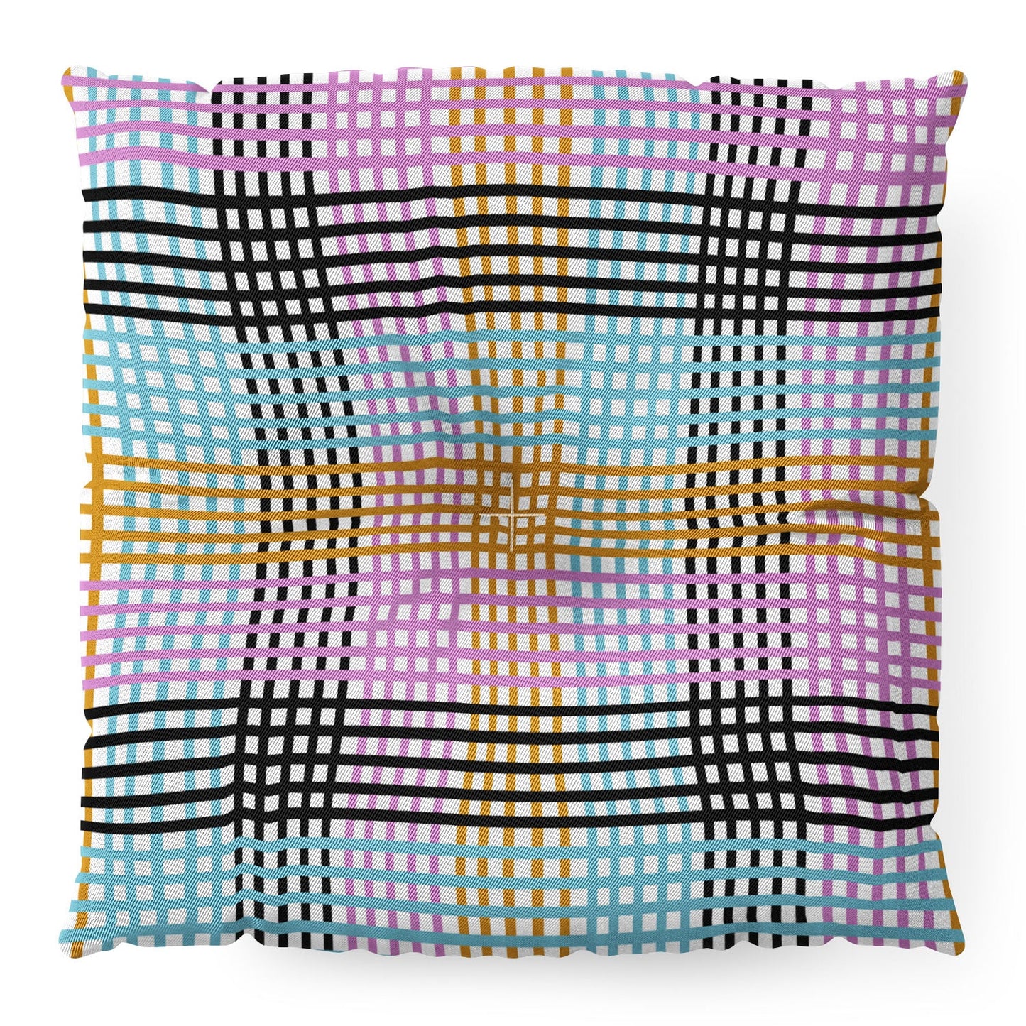 Mirimo Multicolor Gingham Grid Floor Pillow Square