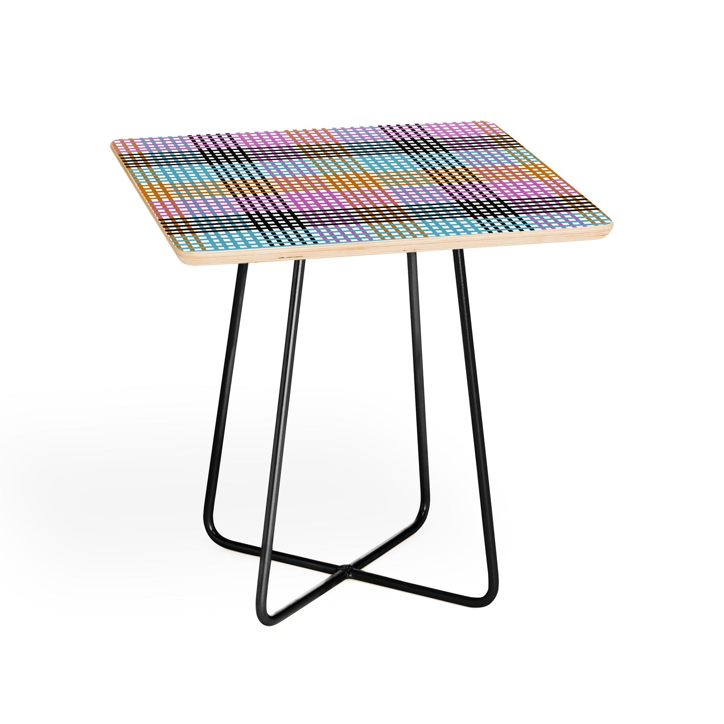 Mirimo Multicolor Gingham Grid Side Table