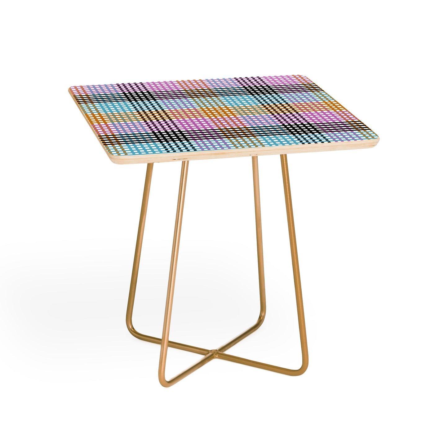 Mirimo Multicolor Gingham Grid Side Table