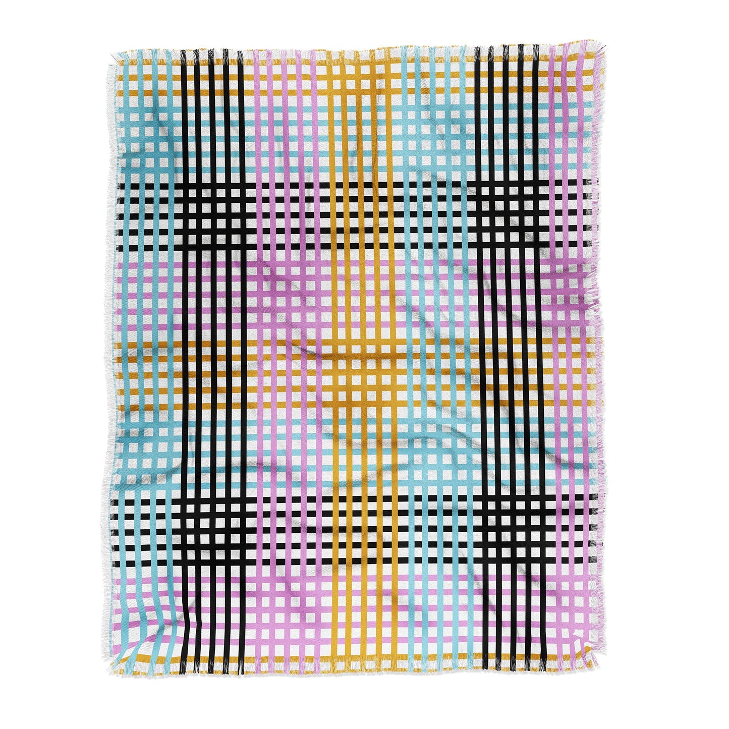 Mirimo Multicolor Gingham Grid Throw Blanket