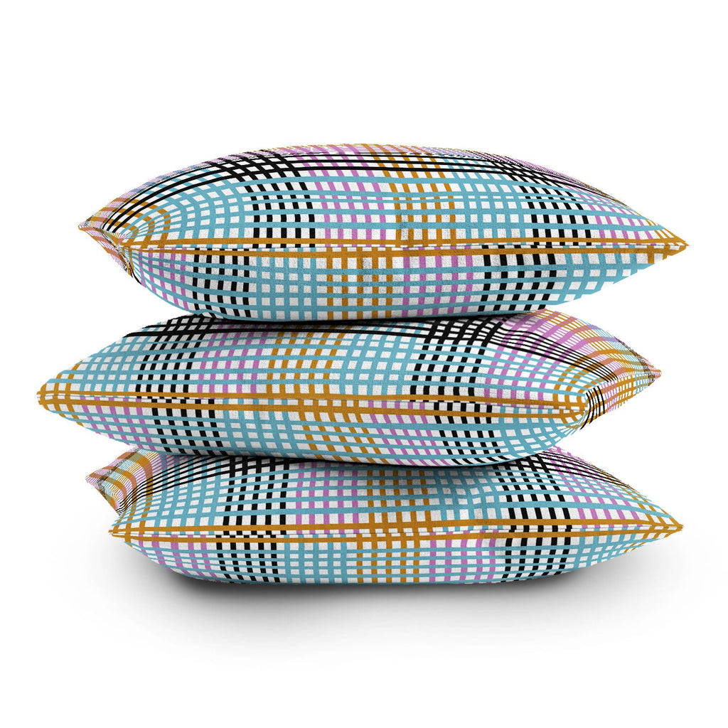 Mirimo Multicolor Gingham Grid Outdoor Throw Pillow
