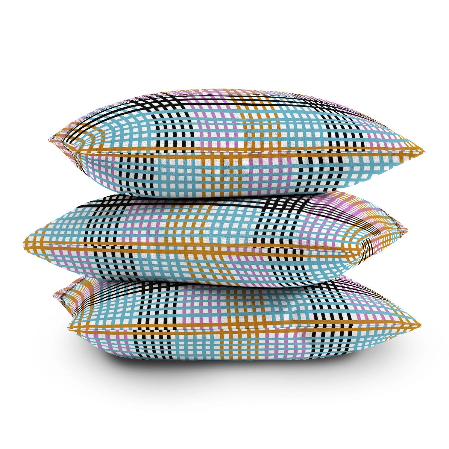 Mirimo Multicolor Gingham Grid Outdoor Throw Pillow