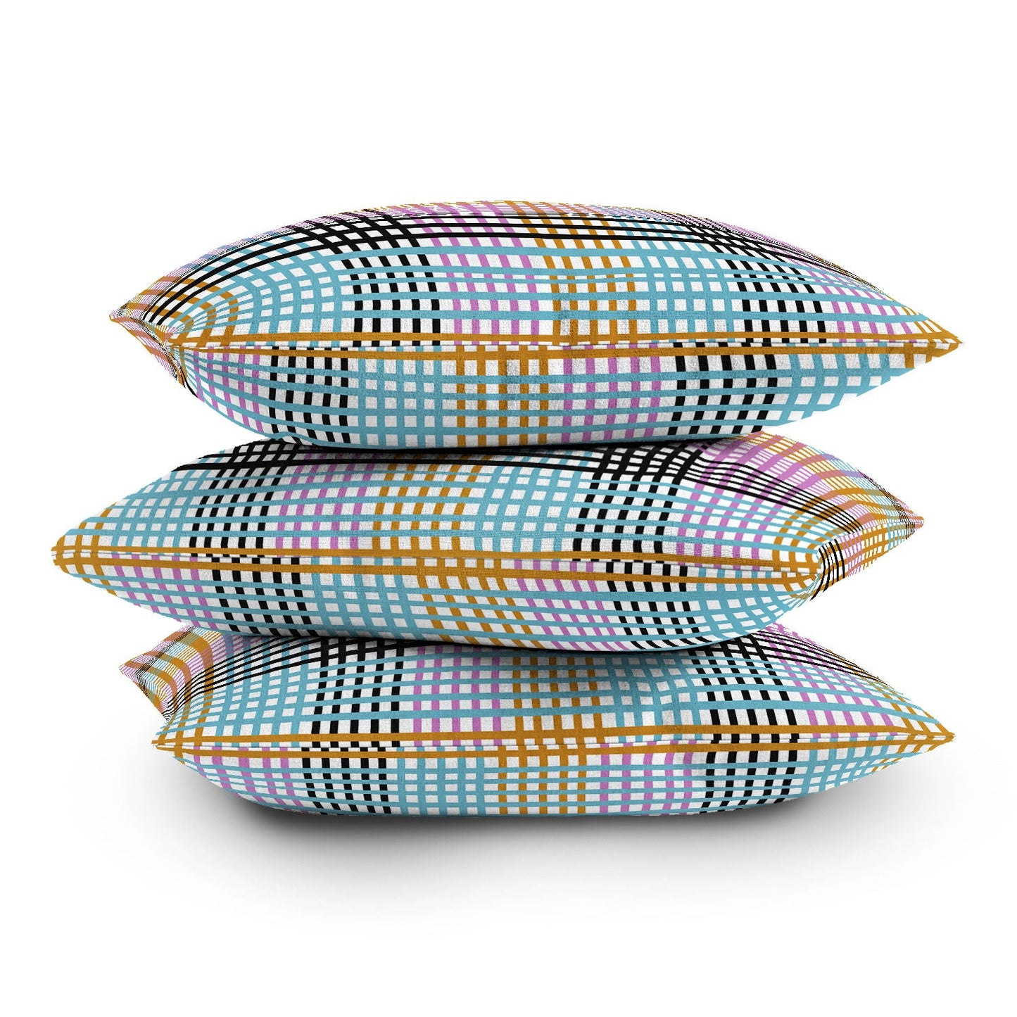 Mirimo Multicolor Gingham Grid Throw Pillow