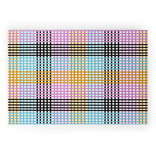 Mirimo Multicolor Gingham Grid Welcome Mat