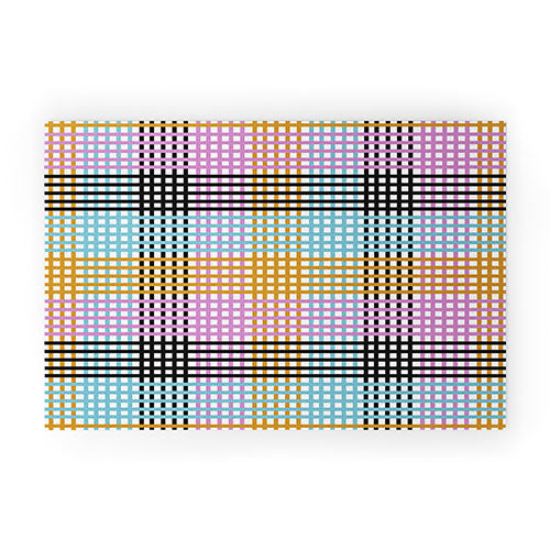 Mirimo Multicolor Gingham Grid Welcome Mat