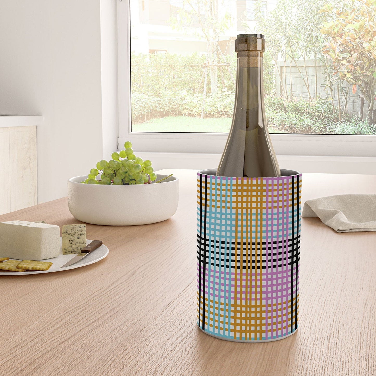 Mirimo Multicolor Gingham Grid Wine Chiller