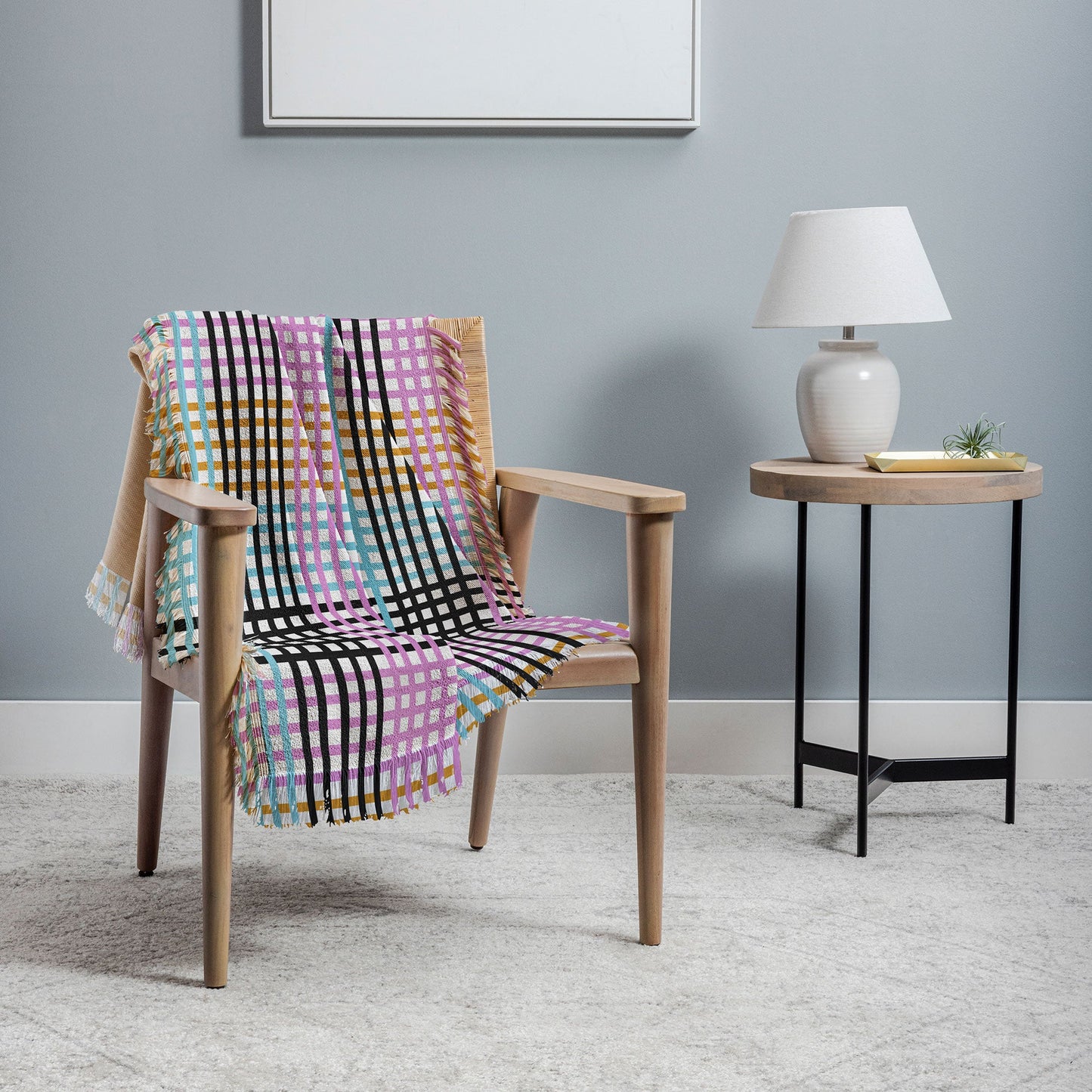 Mirimo Multicolor Gingham Grid Throw Blanket