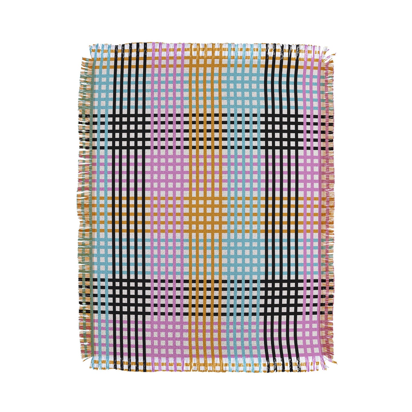 Mirimo Multicolor Gingham Grid Throw Blanket
