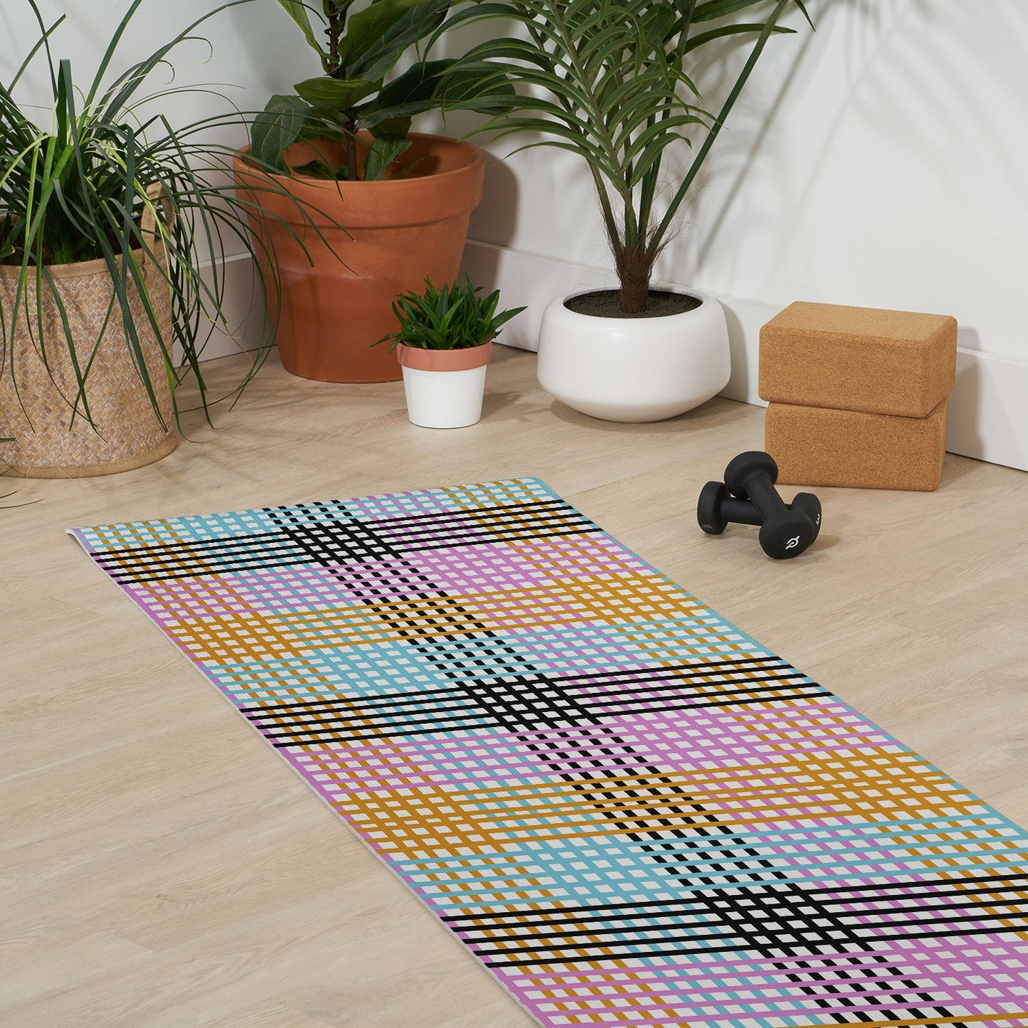Mirimo Multicolor Gingham Grid Yoga Mat