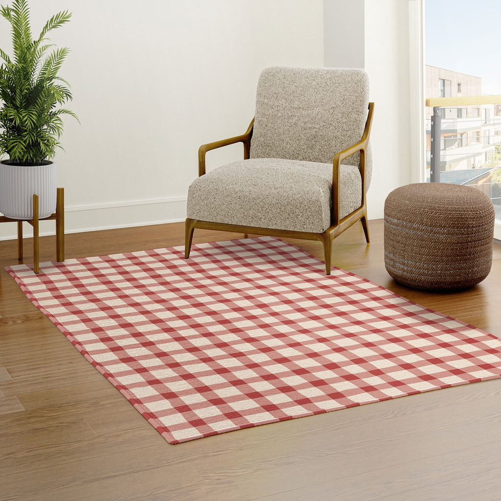 Mirimo Organic Gingham Red Area Rug