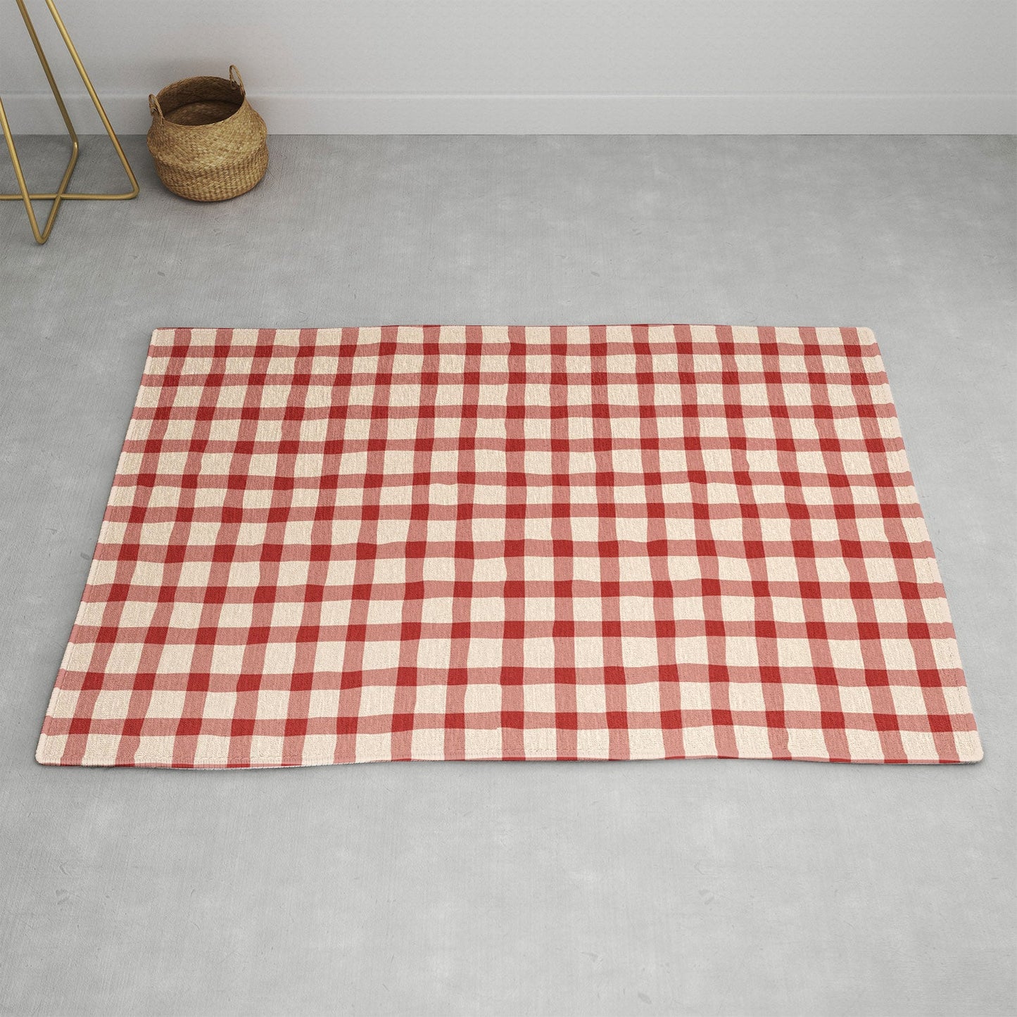 Mirimo Organic Gingham Red Area Rug