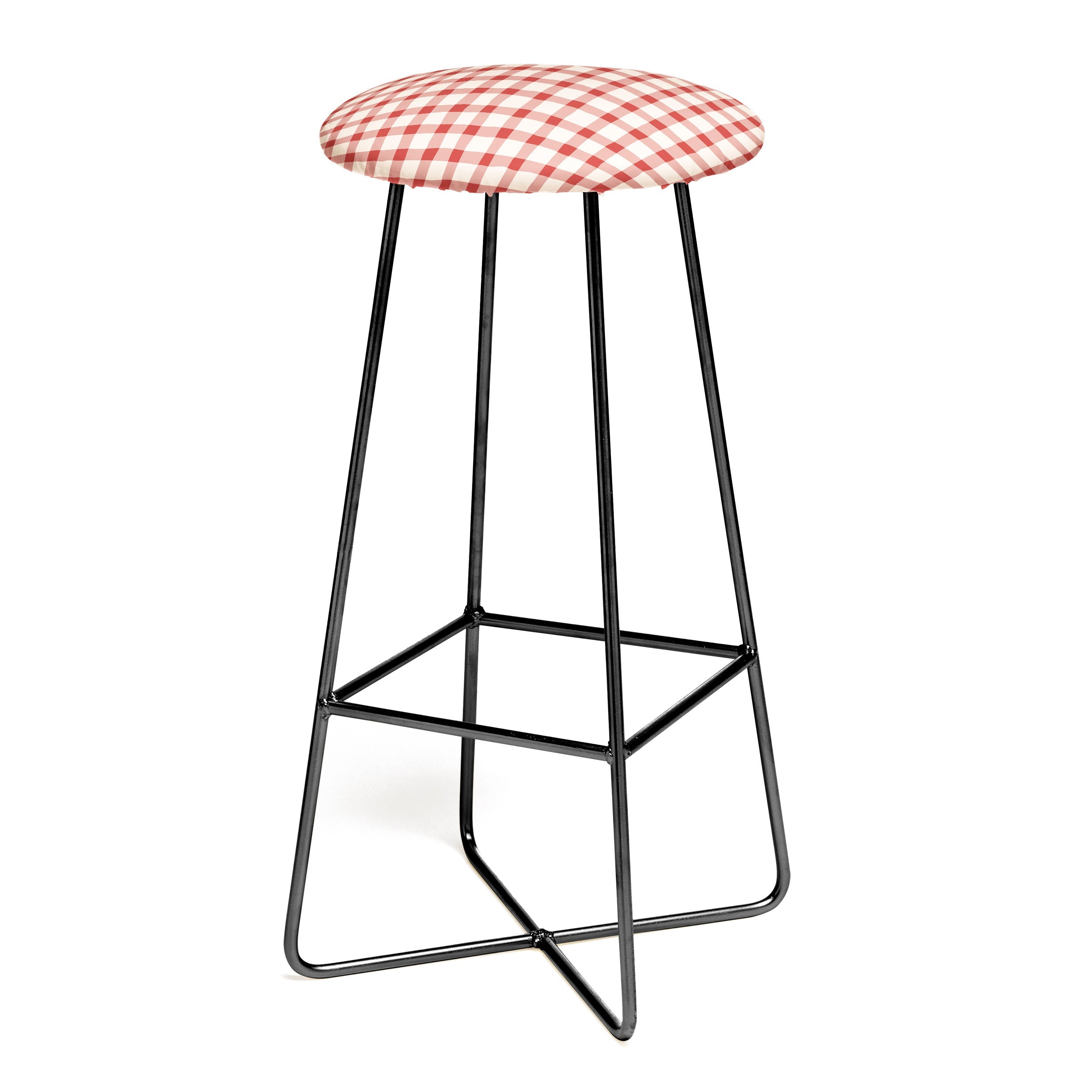 Mirimo Organic Gingham Red Bar Stool