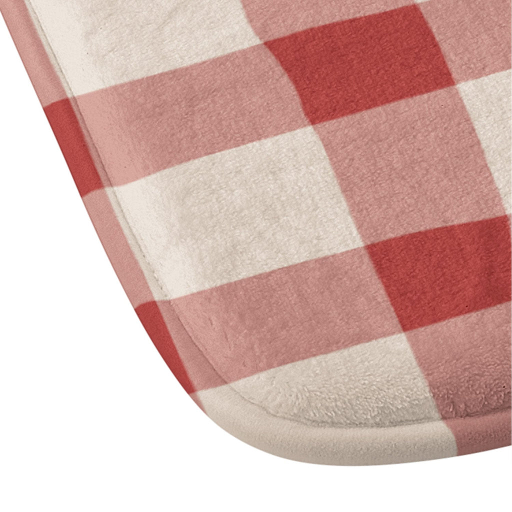 Mirimo Organic Gingham Red Memory Foam Bath Mat