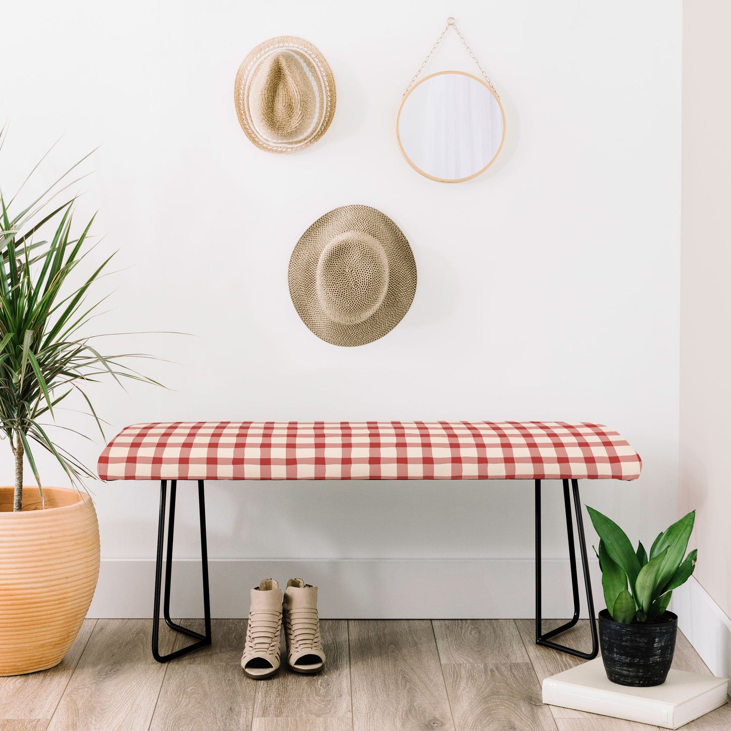 Mirimo Organic Gingham Red Bench