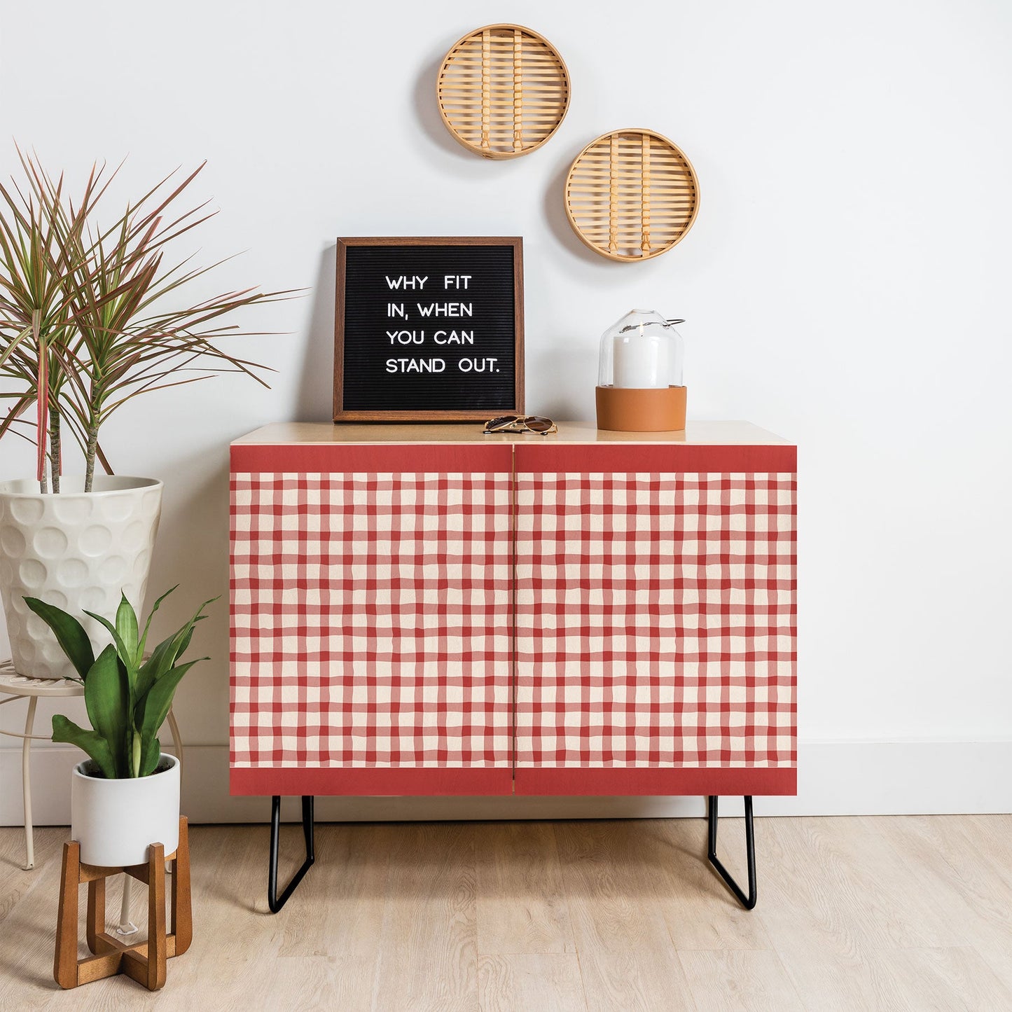 Mirimo Organic Gingham Red Credenza
