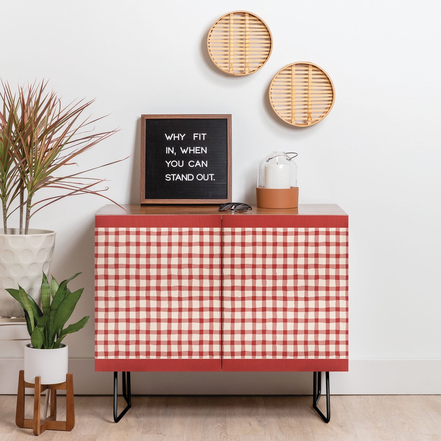 Mirimo Organic Gingham Red Credenza