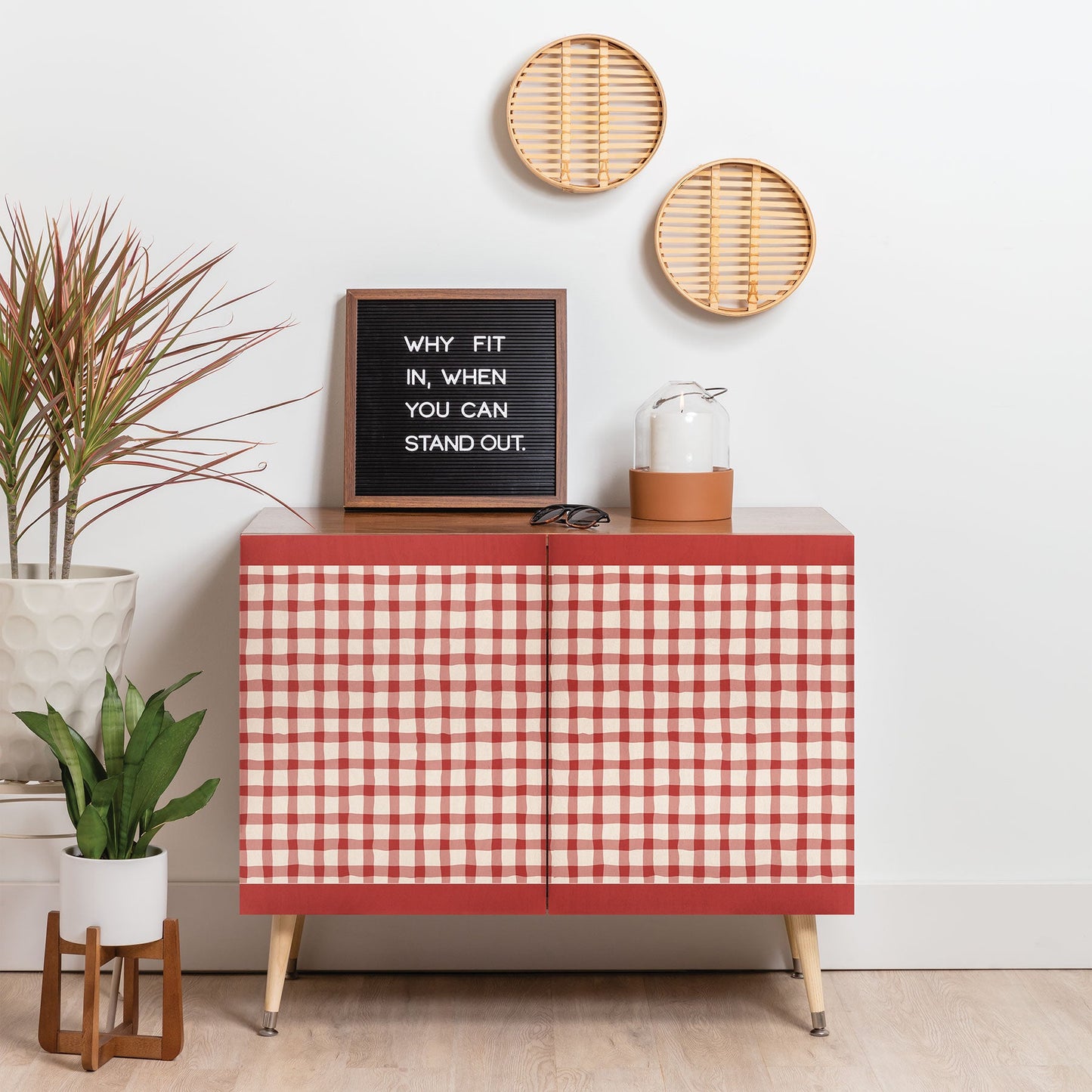 Mirimo Organic Gingham Red Credenza