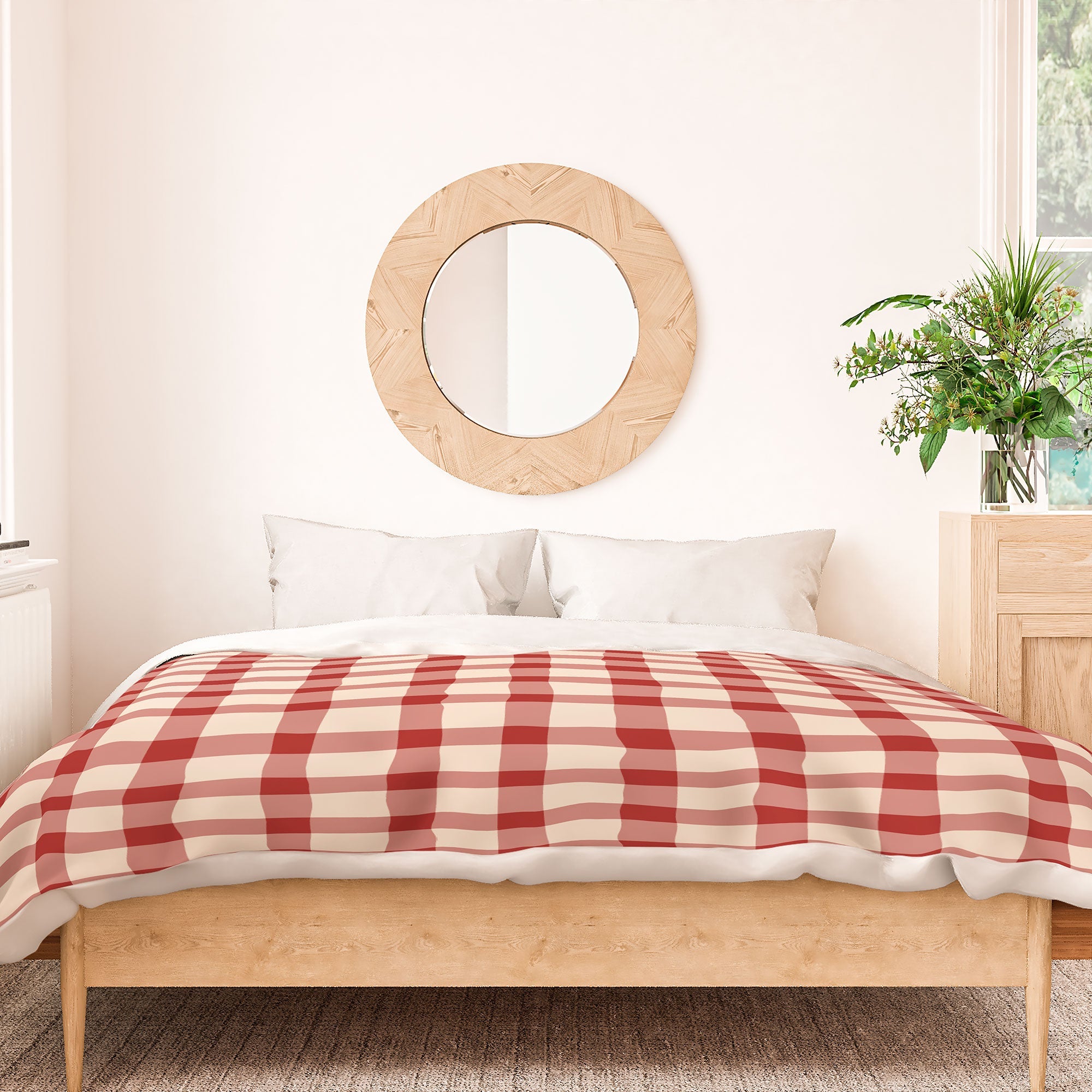 Mirimo Organic Gingham Red Duvet Cover