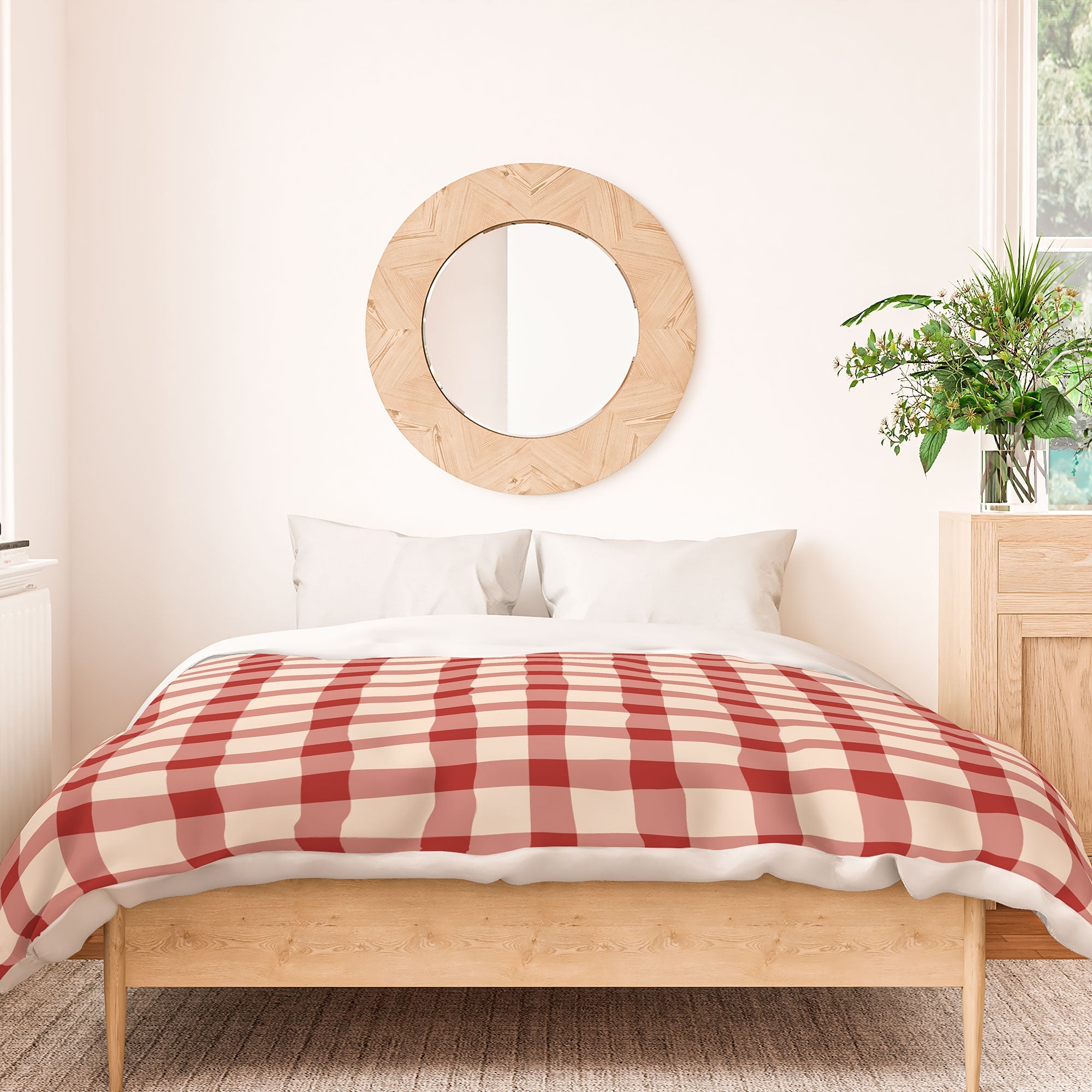 Mirimo Organic Gingham Red Duvet Cover