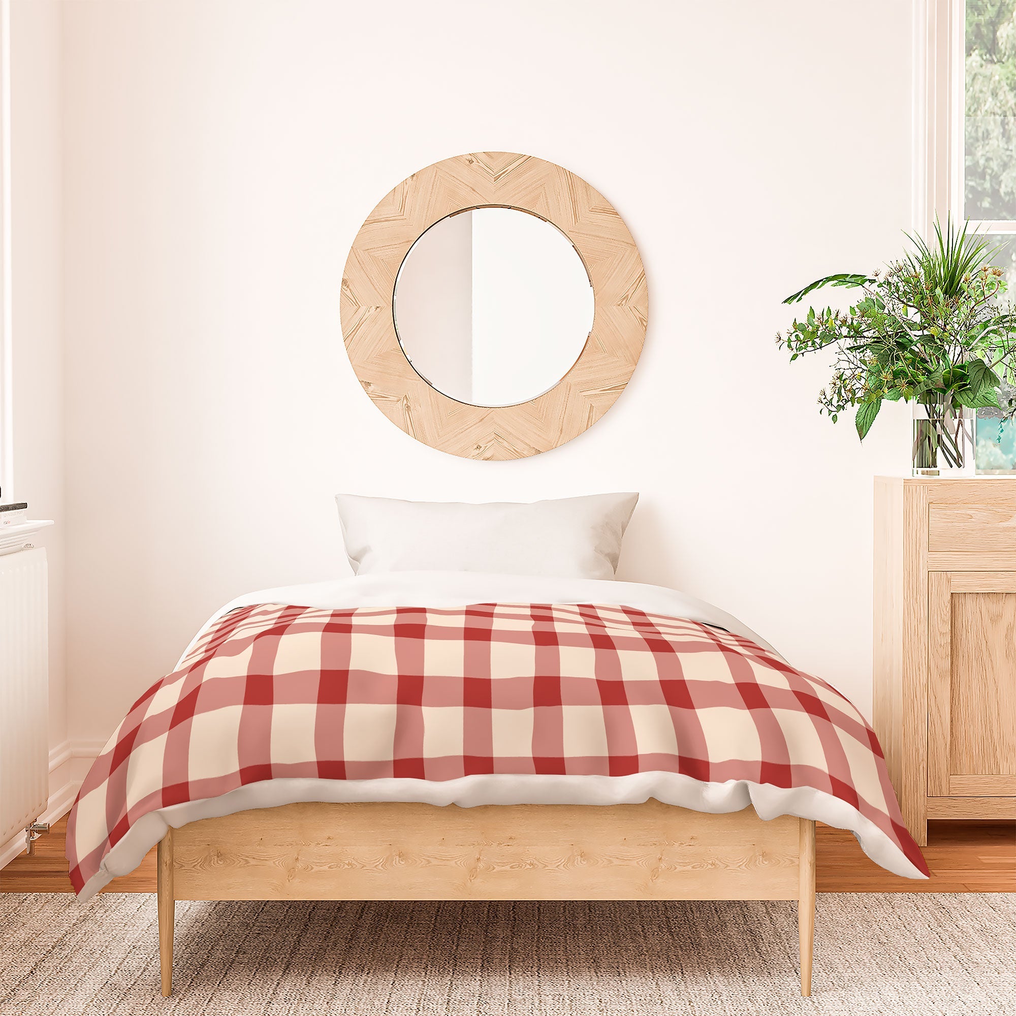 Mirimo Organic Gingham Red Duvet Cover