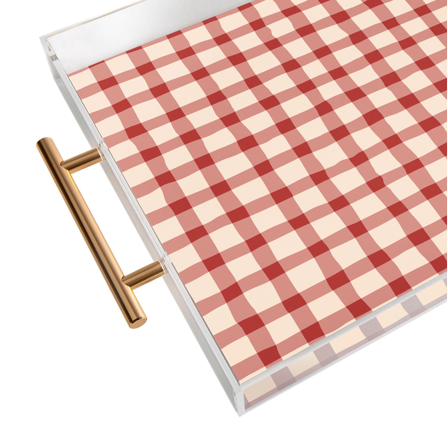 Mirimo Organic Gingham Red Acrylic Tray
