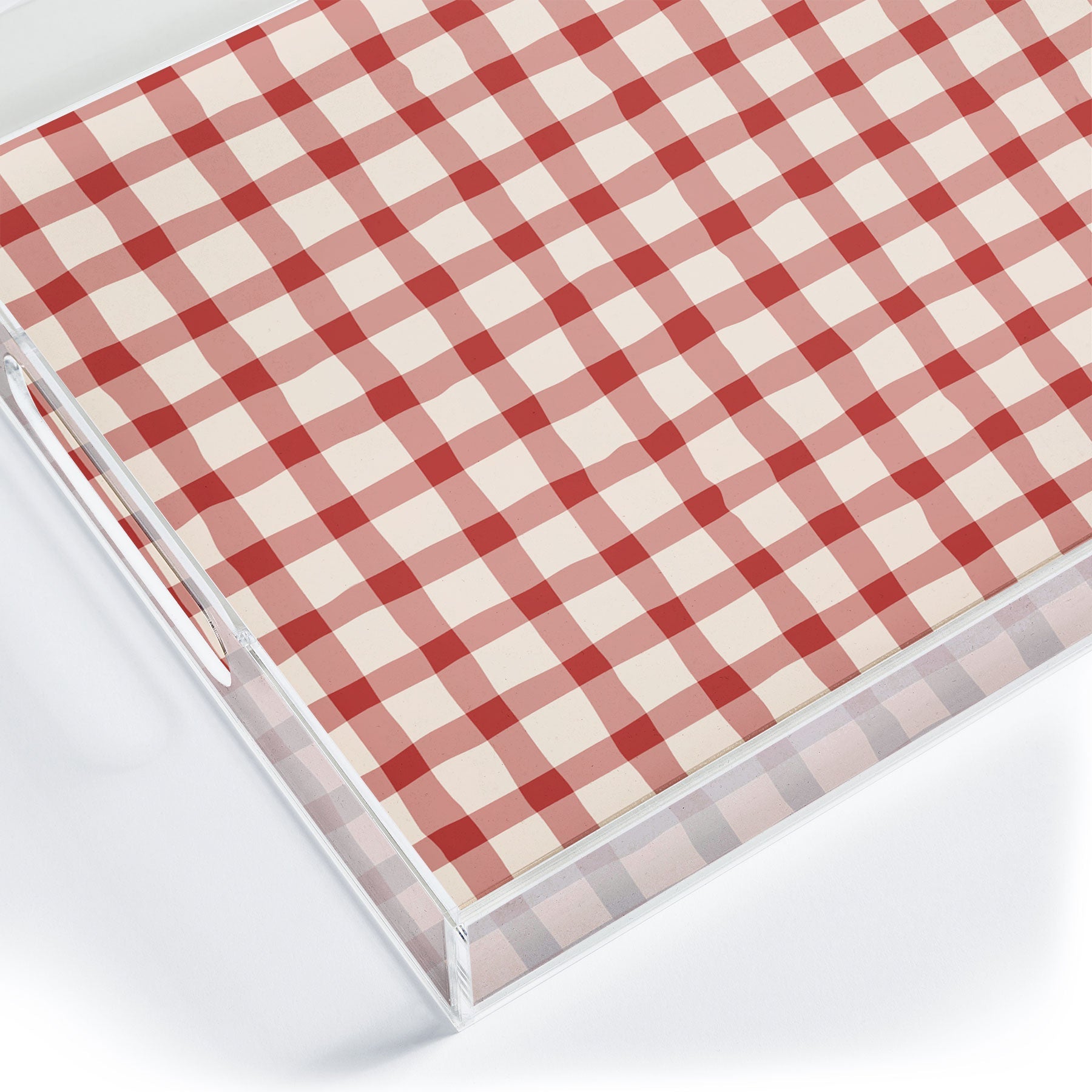 Mirimo Organic Gingham Red Acrylic Tray