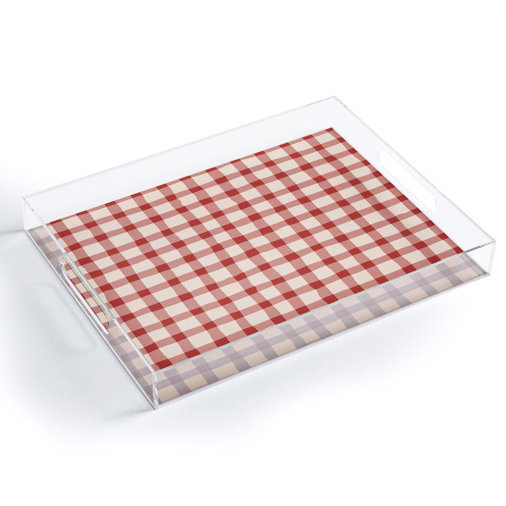 Mirimo Organic Gingham Red Acrylic Tray