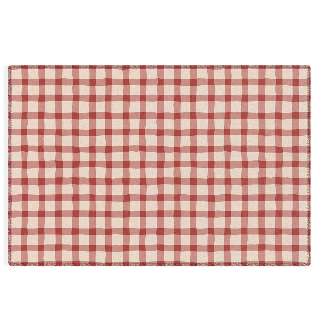 Mirimo Organic Gingham Red Outdoor Rug