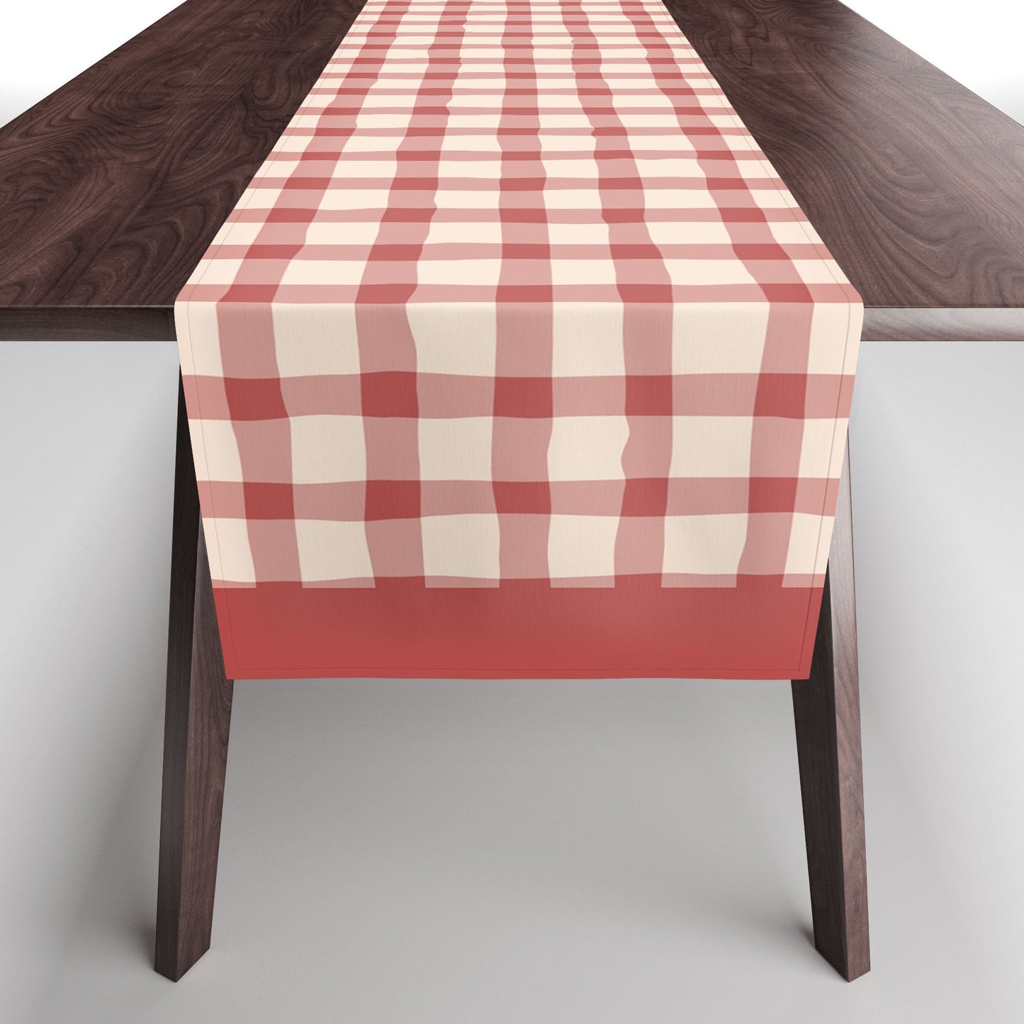 Mirimo Organic Gingham Red Table Runner