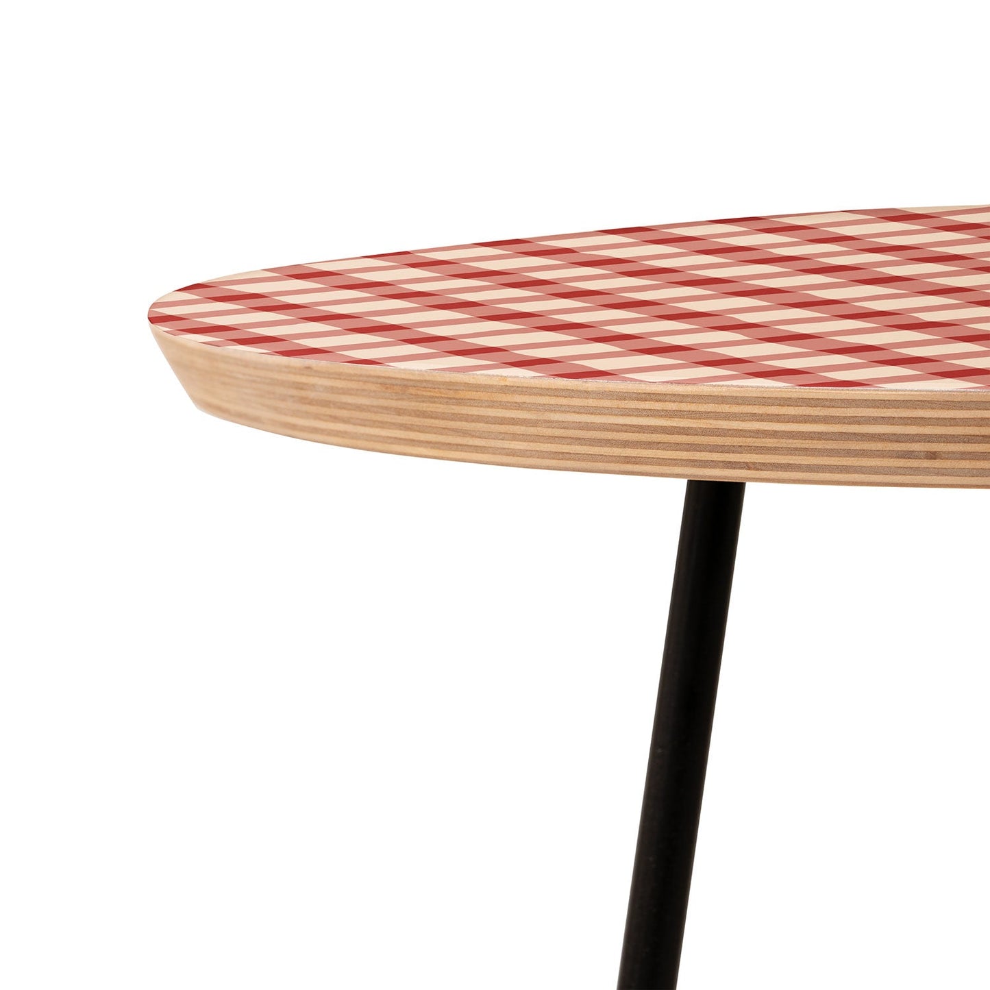 Mirimo Organic Gingham Red Round Side Table