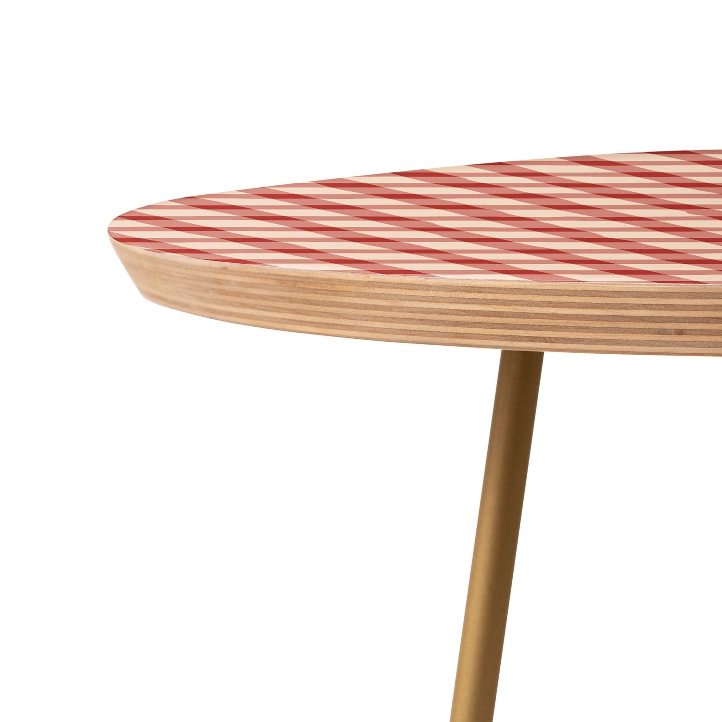 Mirimo Organic Gingham Red Round Side Table