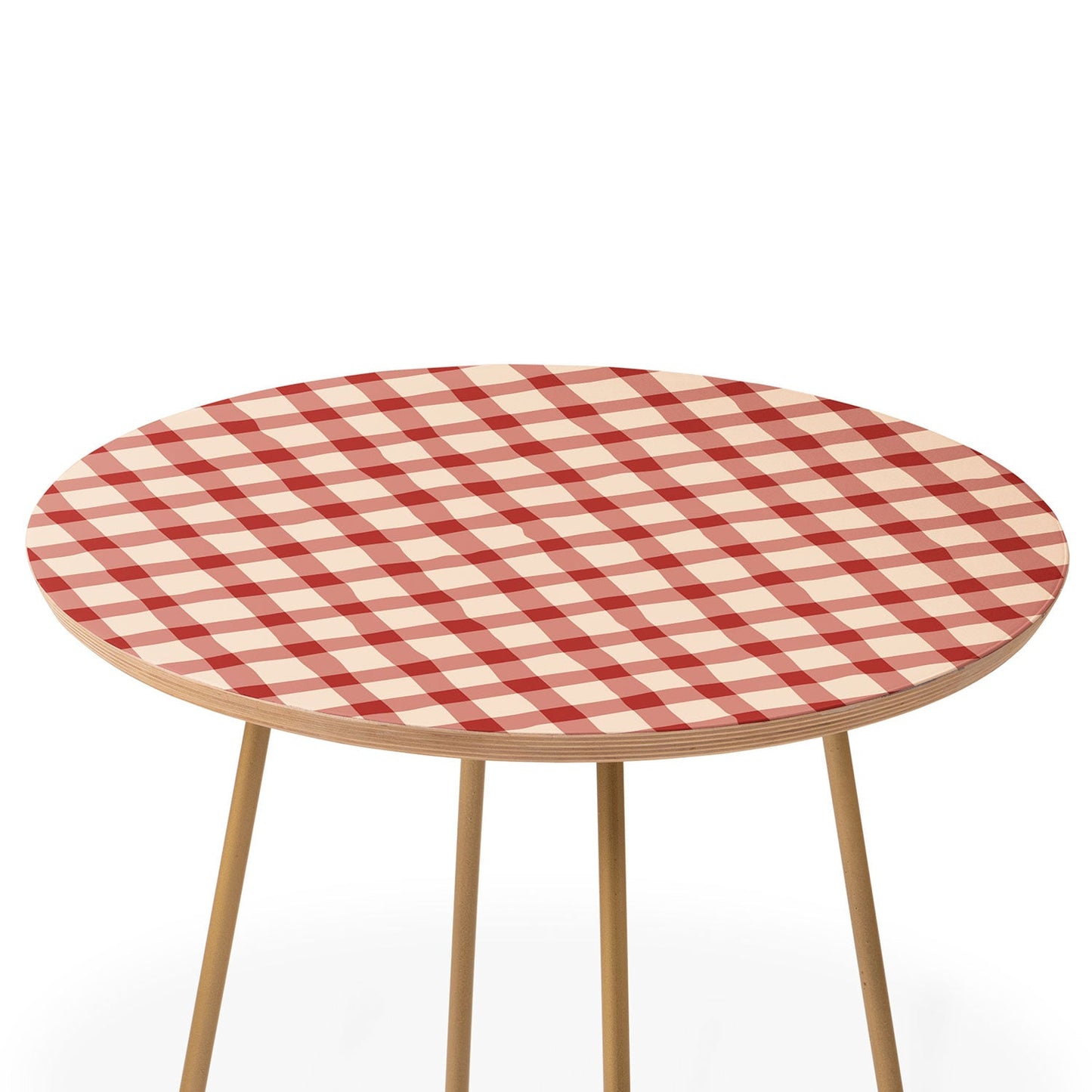 Mirimo Organic Gingham Red Round Side Table