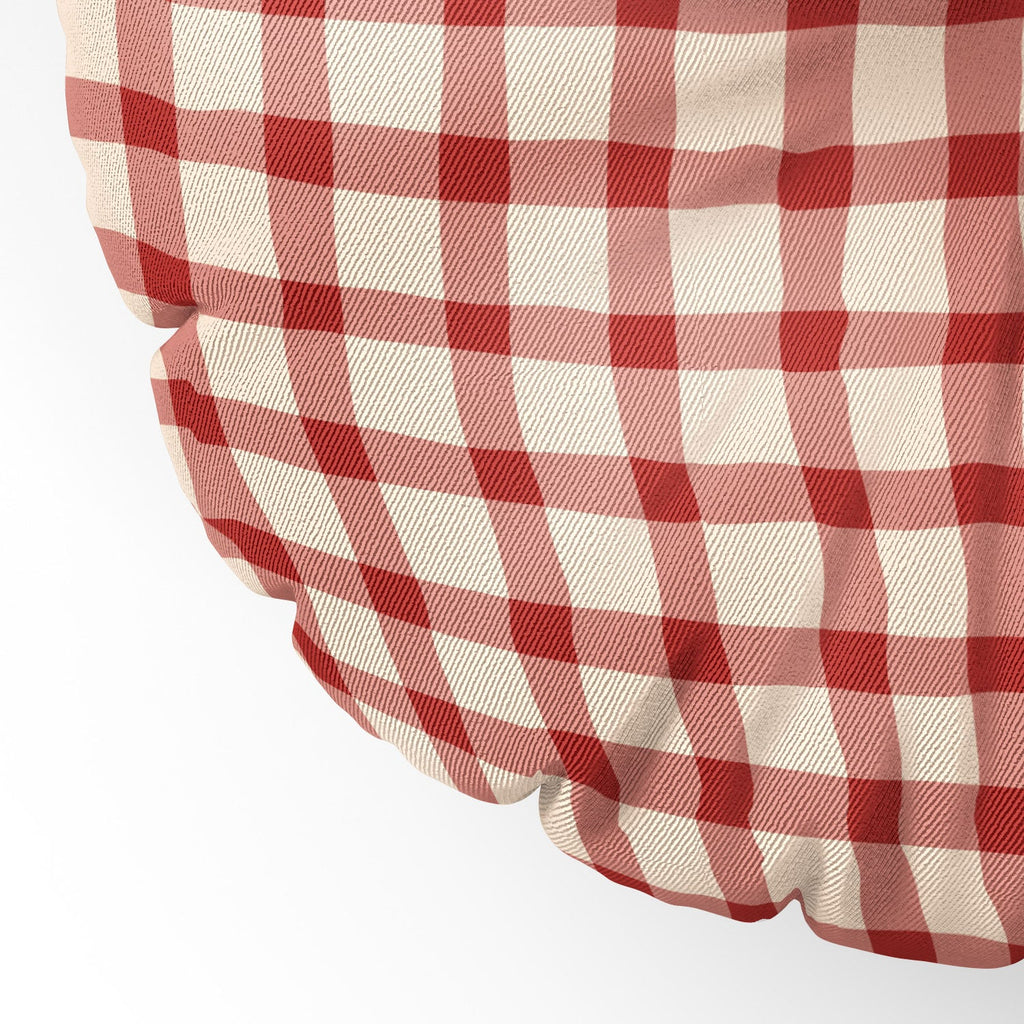 Mirimo Organic Gingham Red Floor Pillow Round