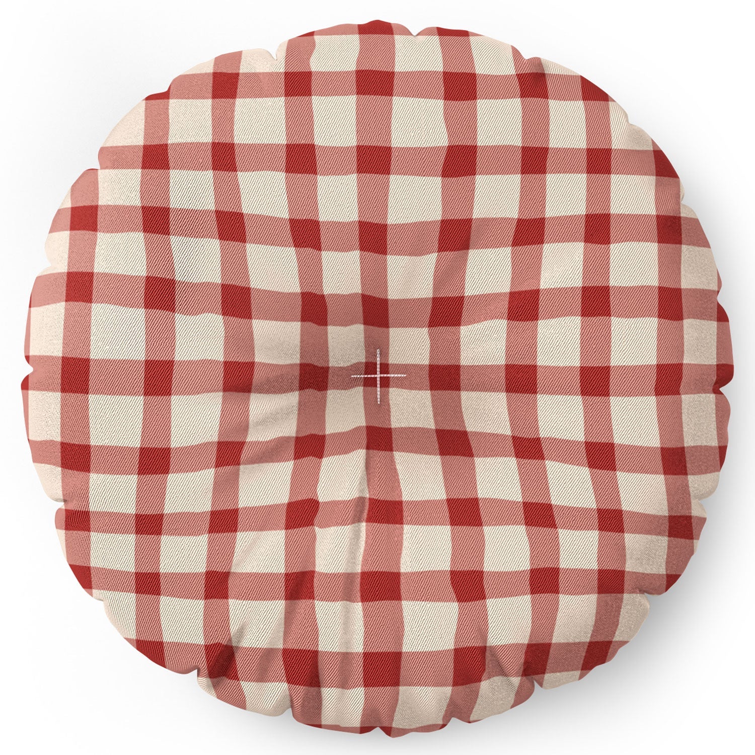 Mirimo Organic Gingham Red Floor Pillow Round
