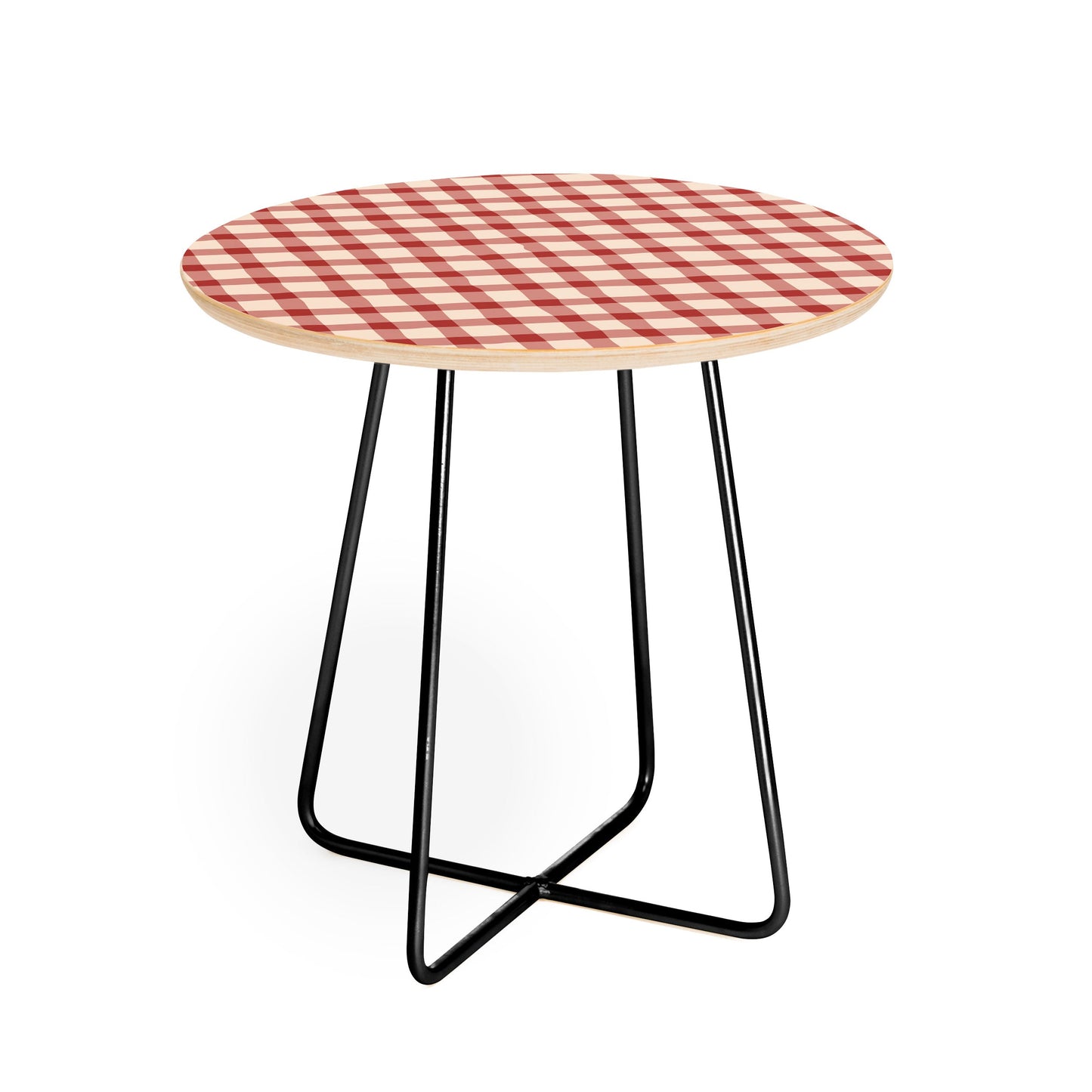 Mirimo Organic Gingham Red Round Side Table