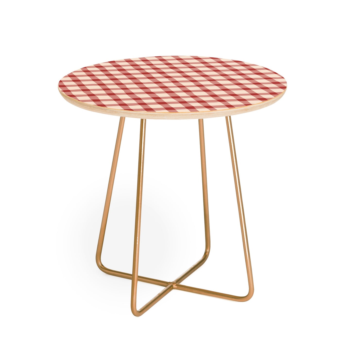 Mirimo Organic Gingham Red Round Side Table