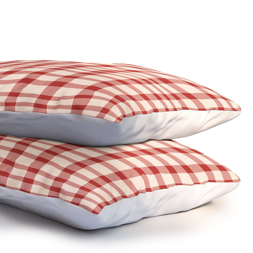 Mirimo Organic Gingham Red Pillow Shams