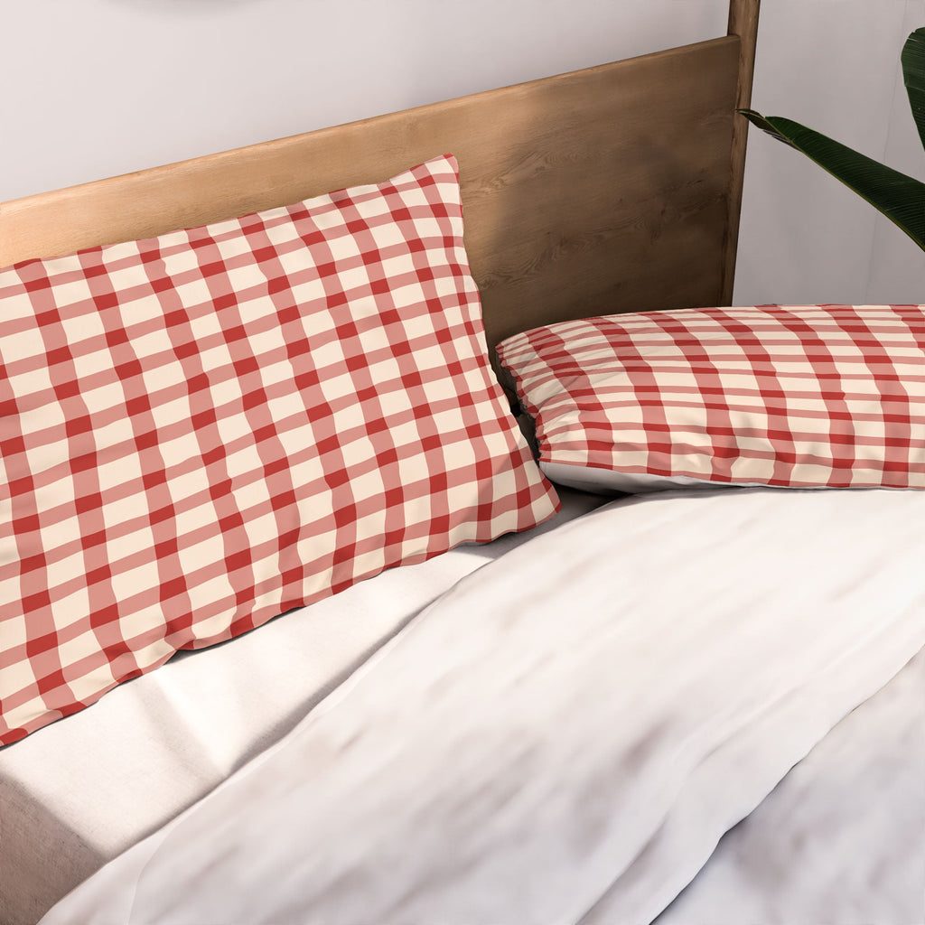 Mirimo Organic Gingham Red Pillow Shams