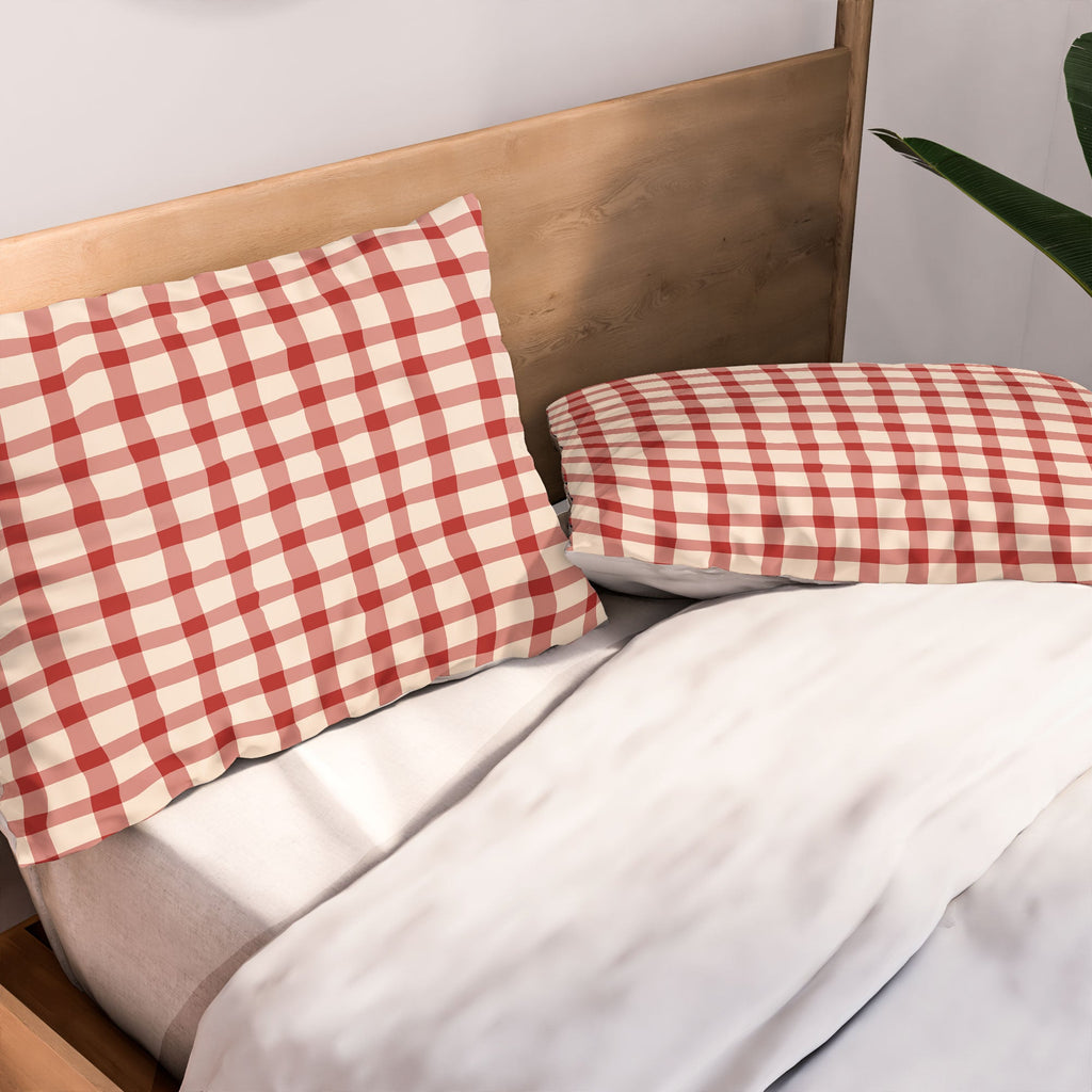 Mirimo Organic Gingham Red Pillow Shams