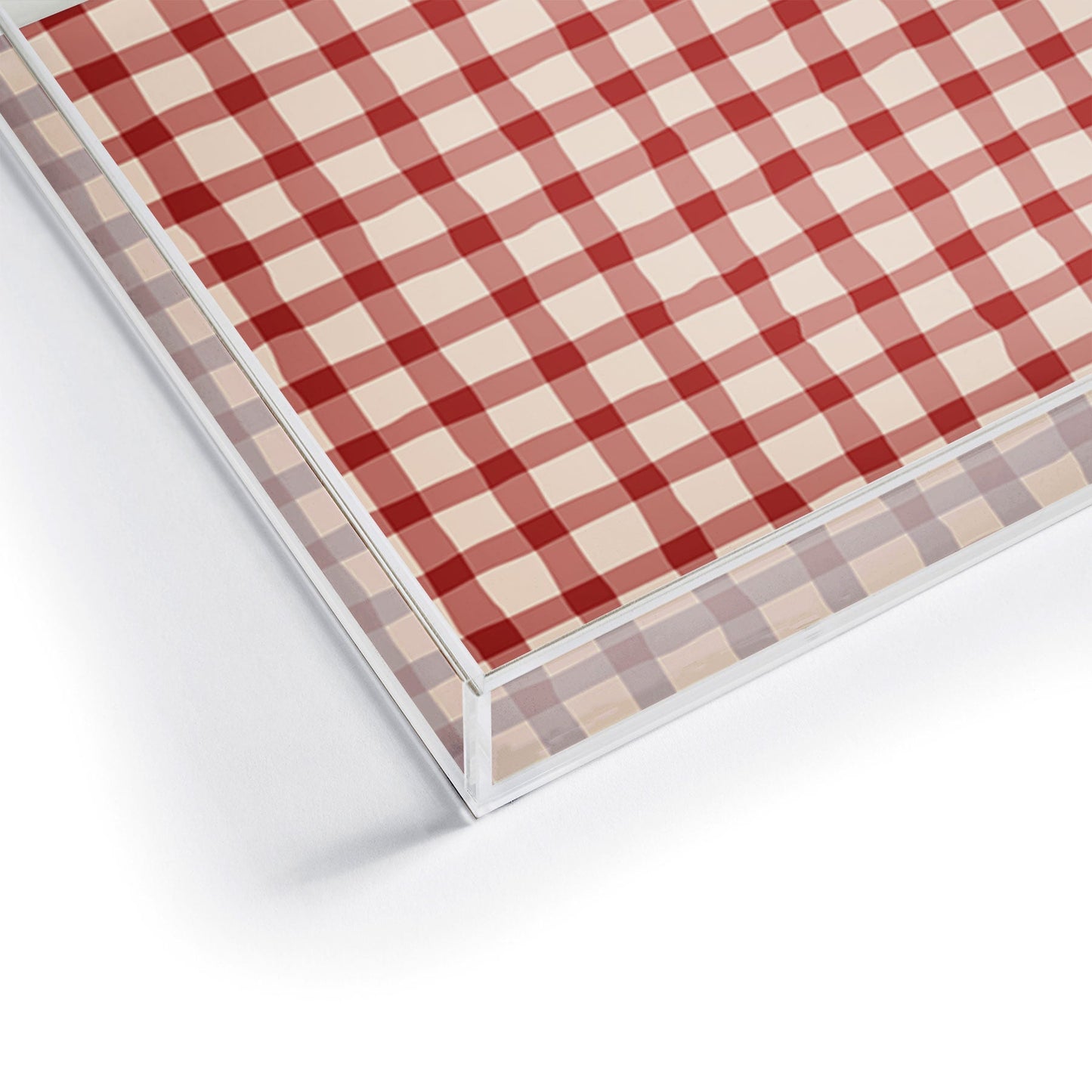 Mirimo Organic Gingham Red Acrylic Tray