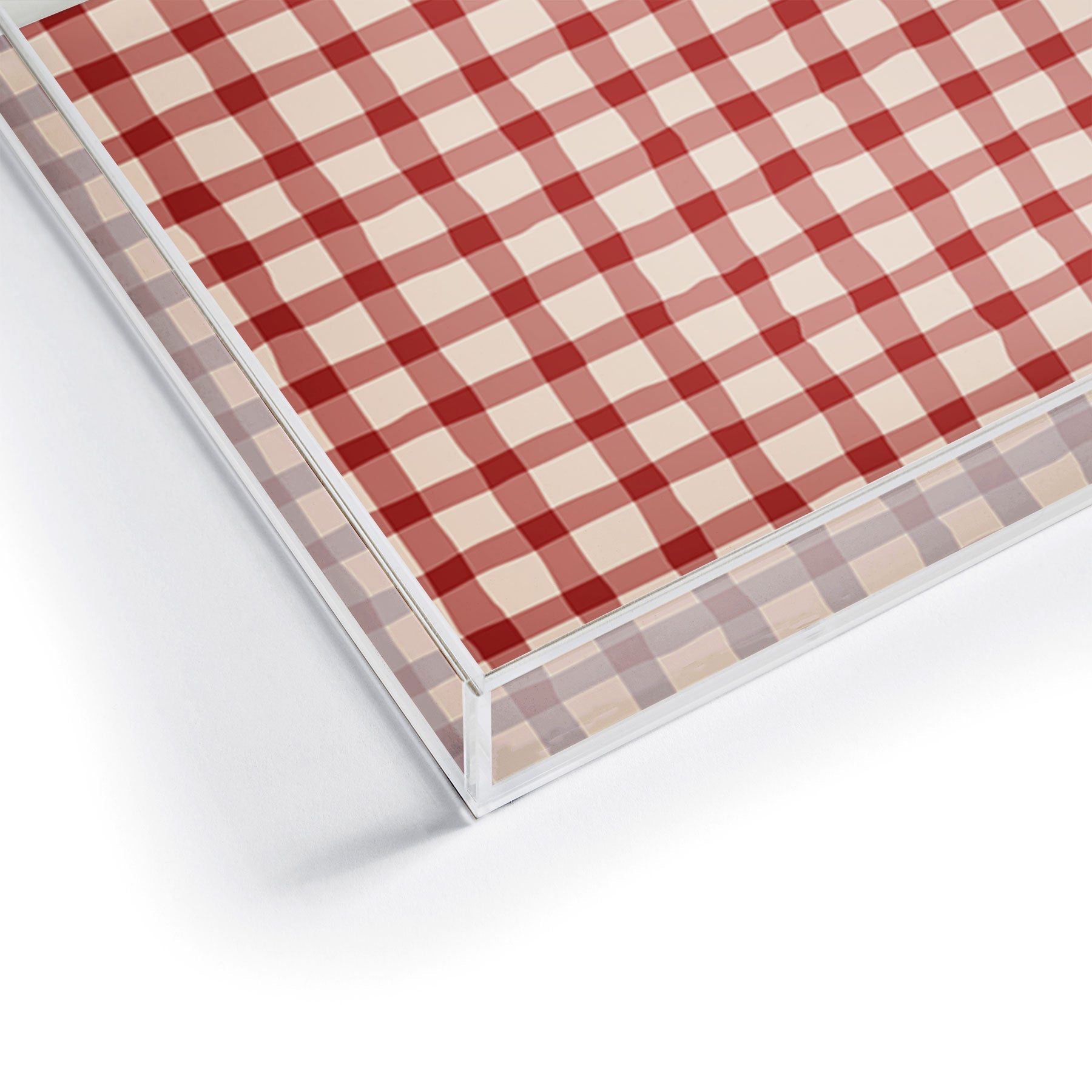 Mirimo Organic Gingham Red Acrylic Tray