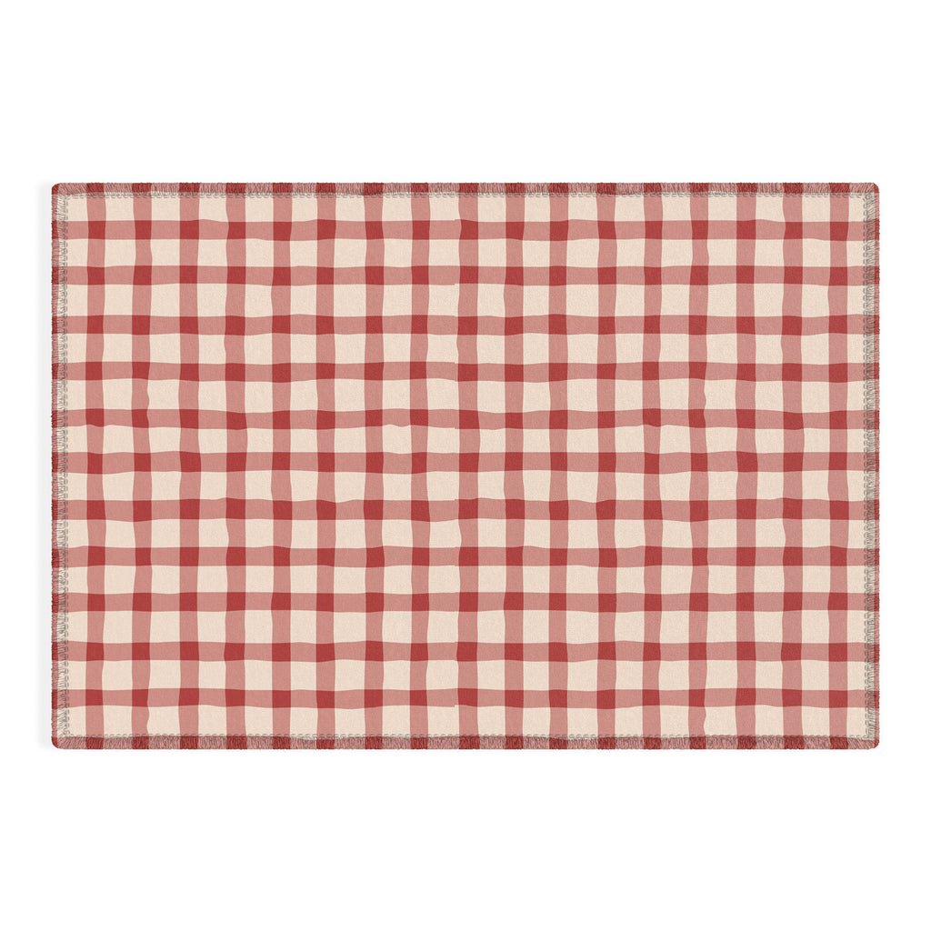 Mirimo Organic Gingham Red Outdoor Rug