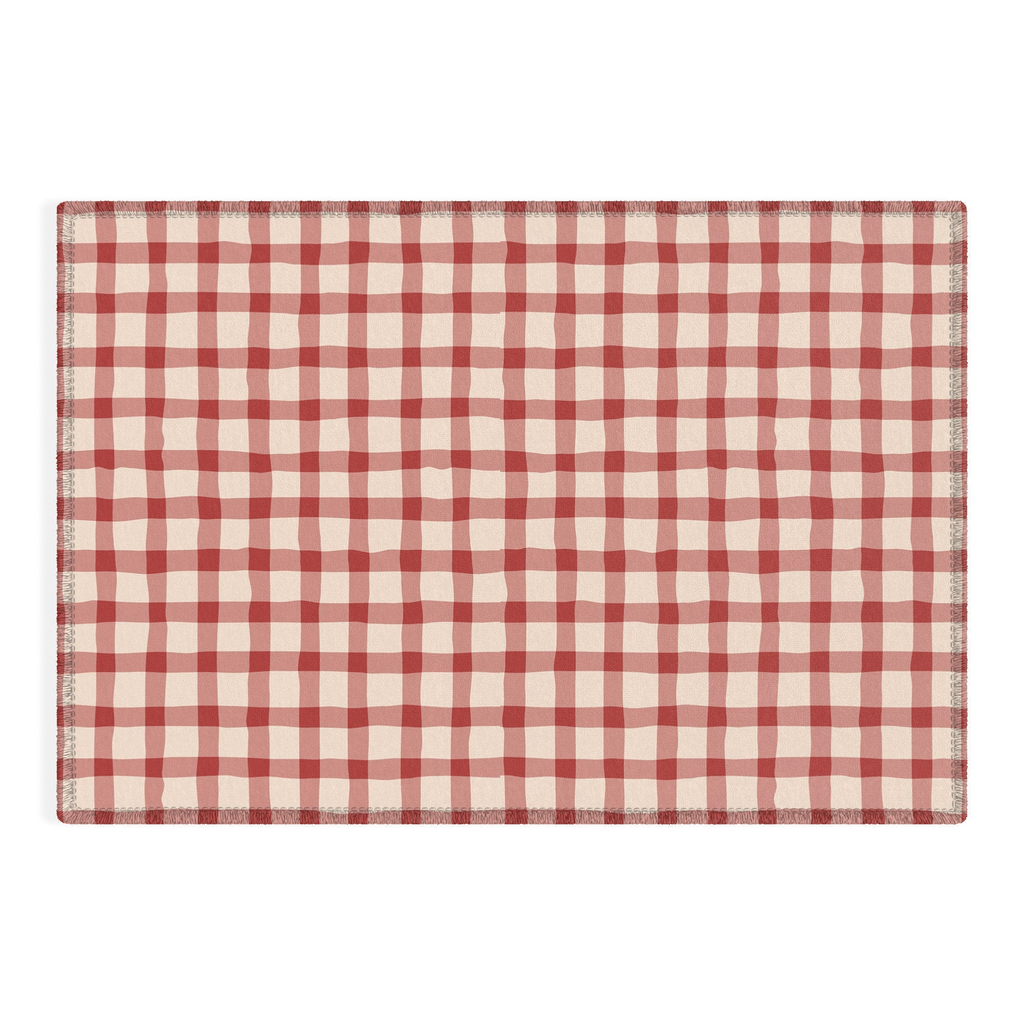 Mirimo Organic Gingham Red Outdoor Rug